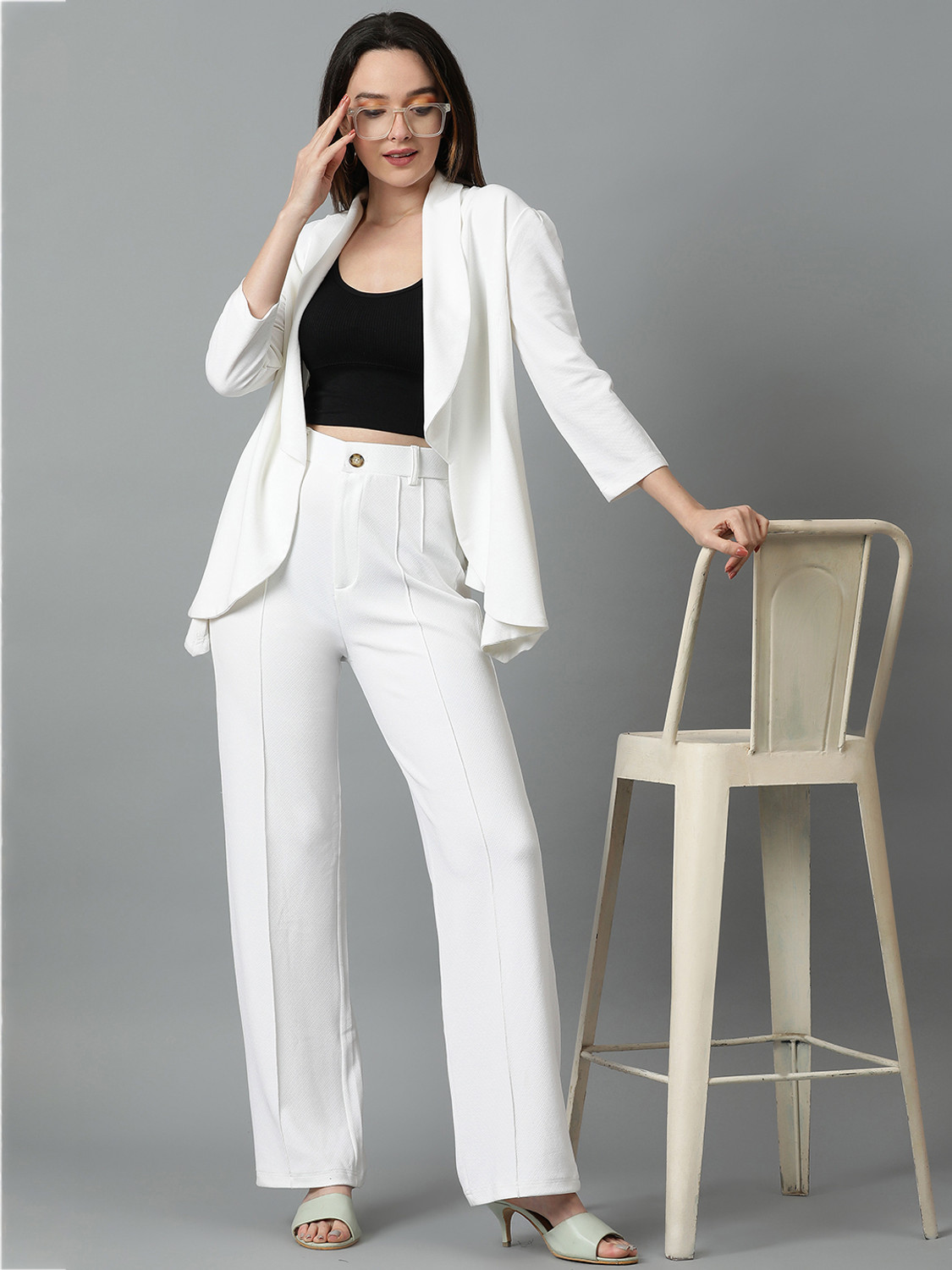 Image of KOTTY Women Two Piece Dress White Maxi /Full Length Dress
