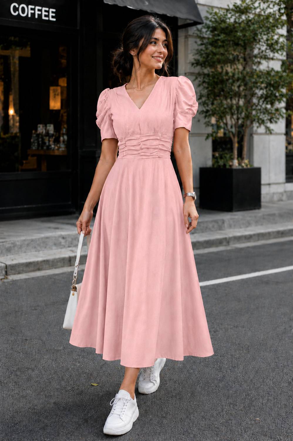 METRONAUT Women A-line Pink Ankle Length Dress
