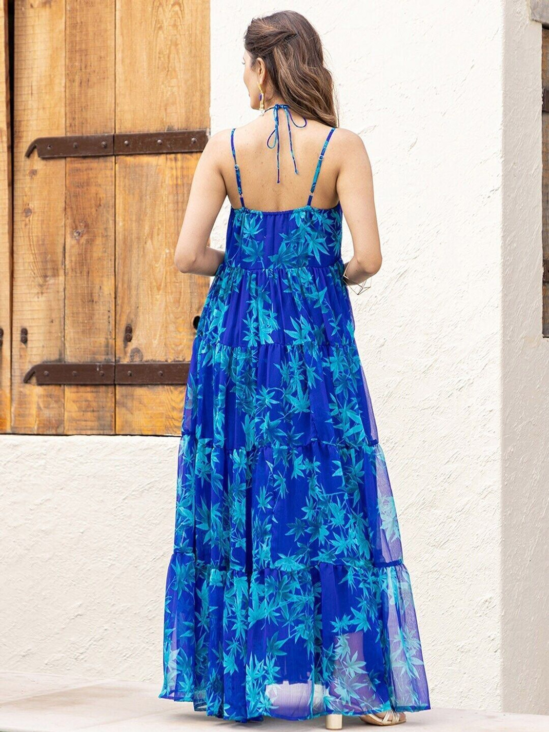 Image of Estela Women Maxi Blue Full Length Dress