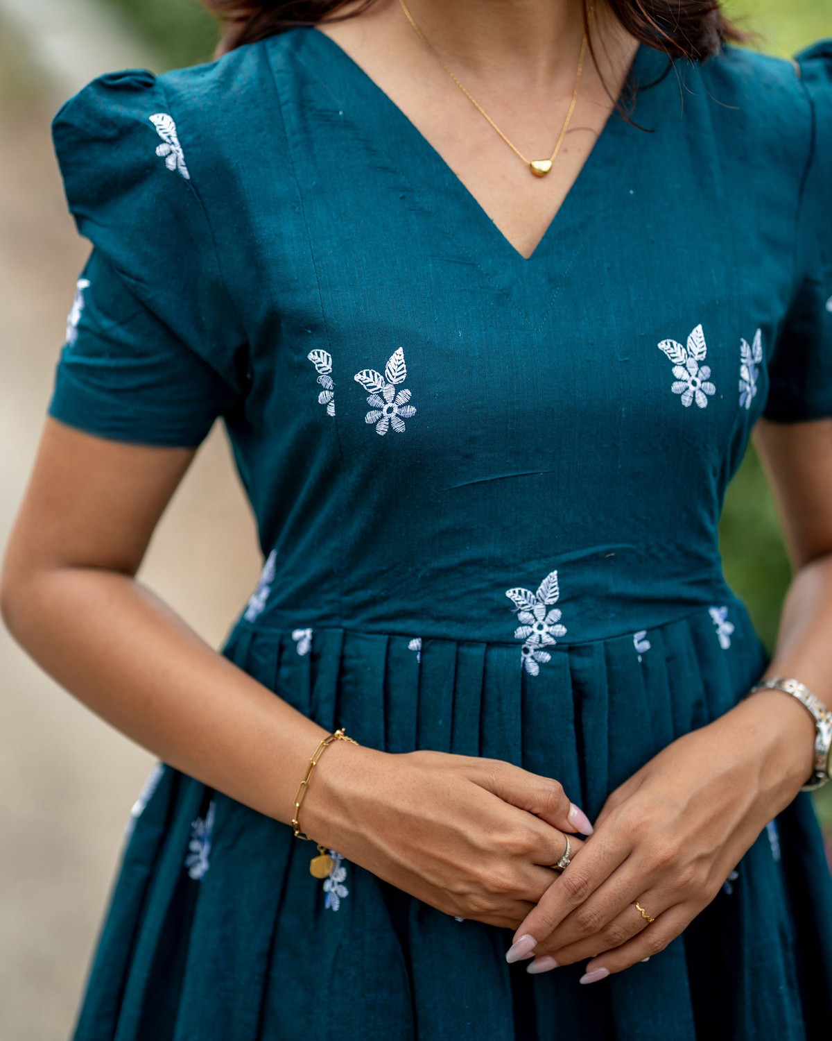 Image of zoentik enterprise Women Fit and Flare Blue Midi /Calf Length Dress