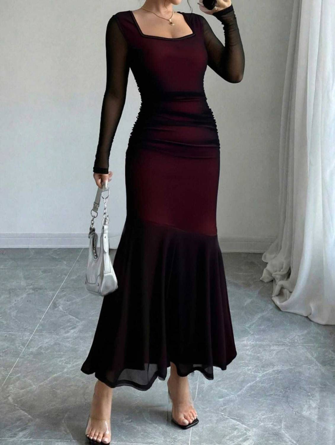 AADITRY FASHION Women Bodycon Black Maxi/Full Length Dress