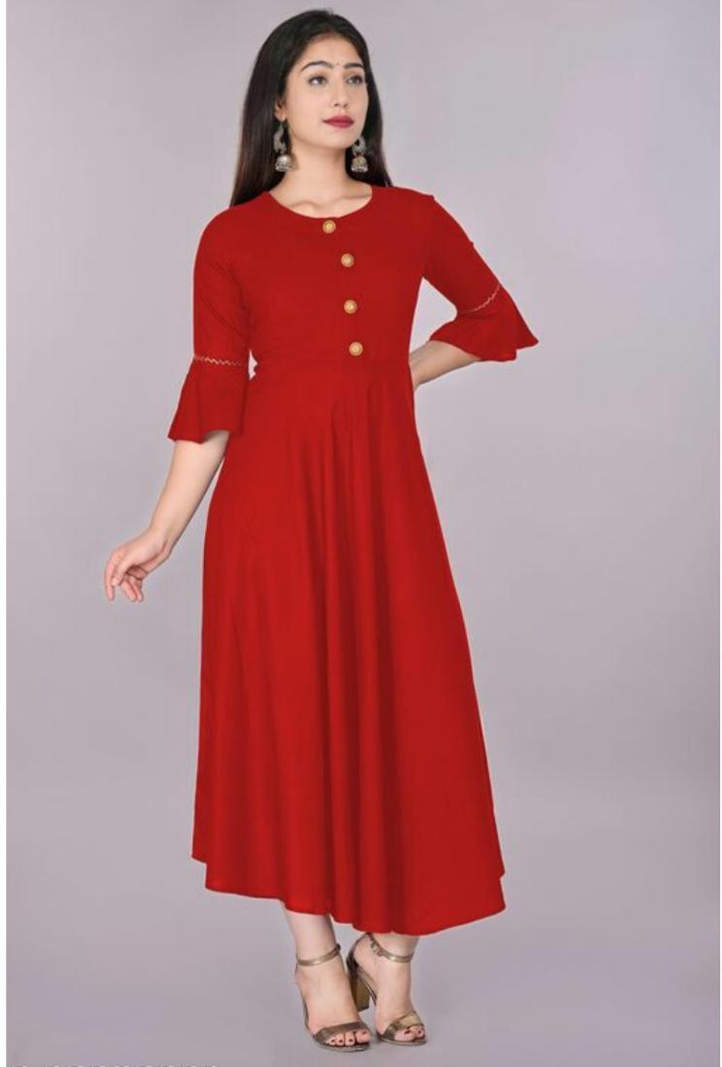 Image of Alastar Women A-line Red Midi /Calf Length Dress
