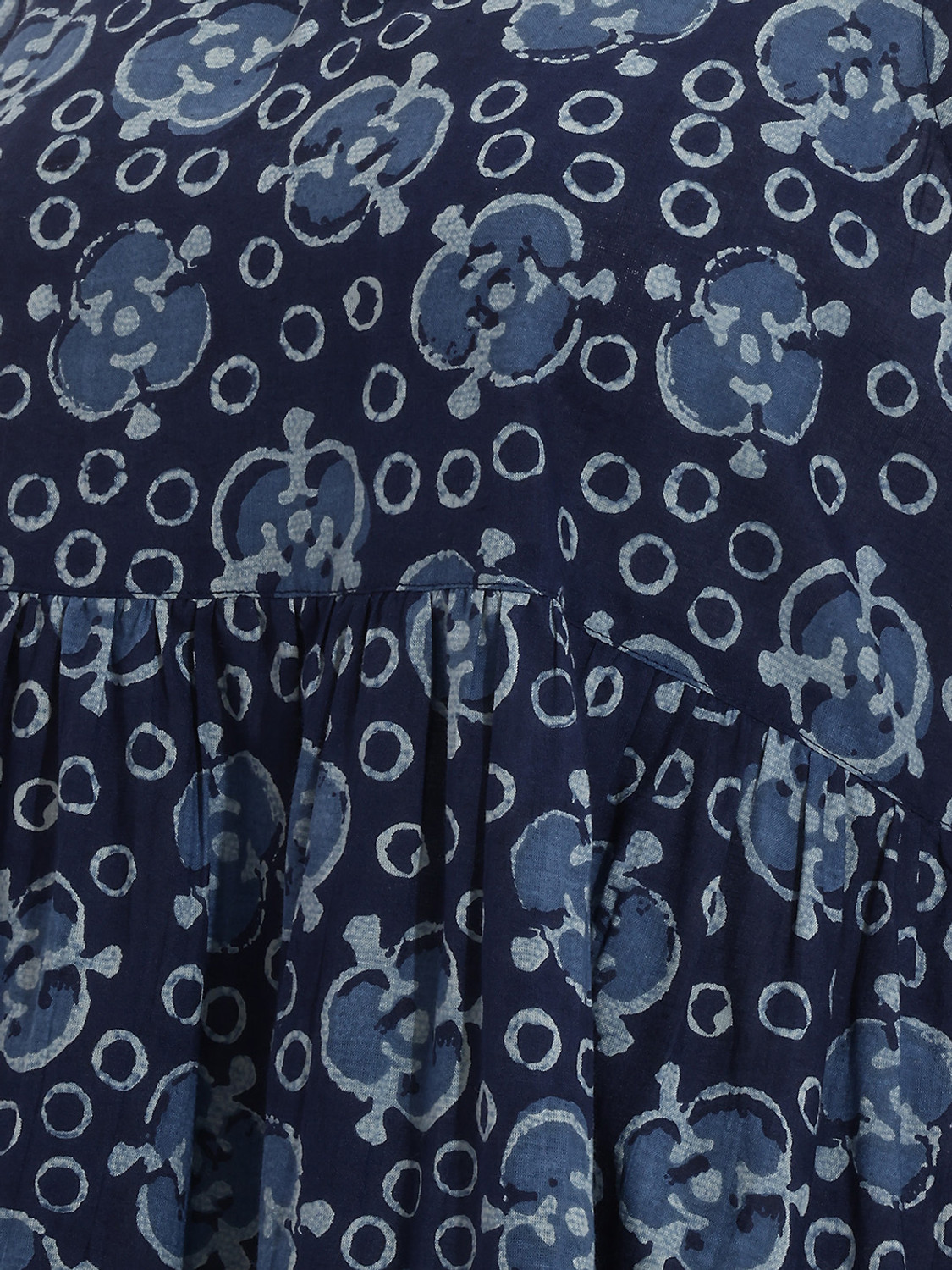 Image of Janasya Women Tiered Blue Midi /Calf Length Dress