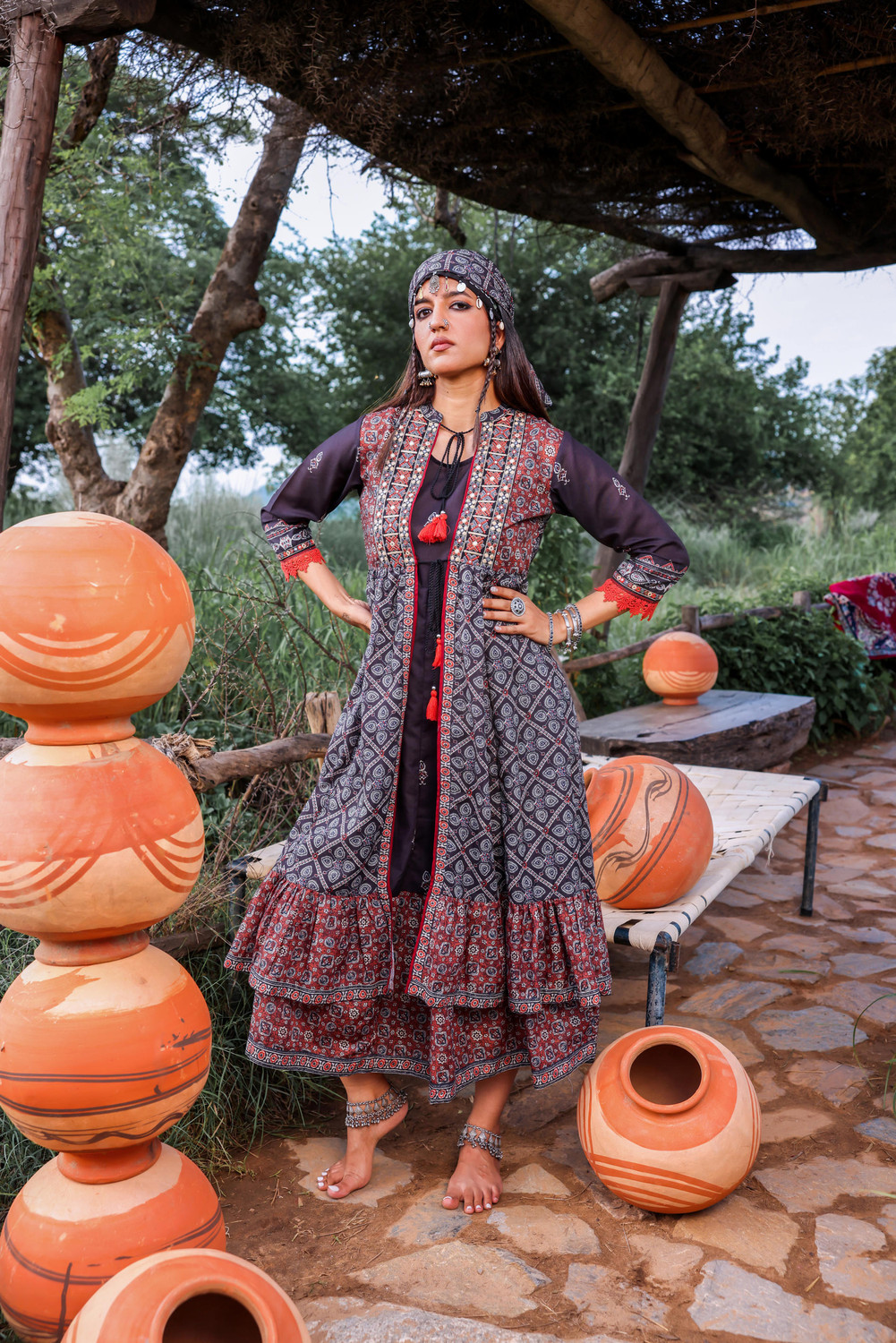 Image of Juniper Women Layered Black Maxi /Full Length Dress