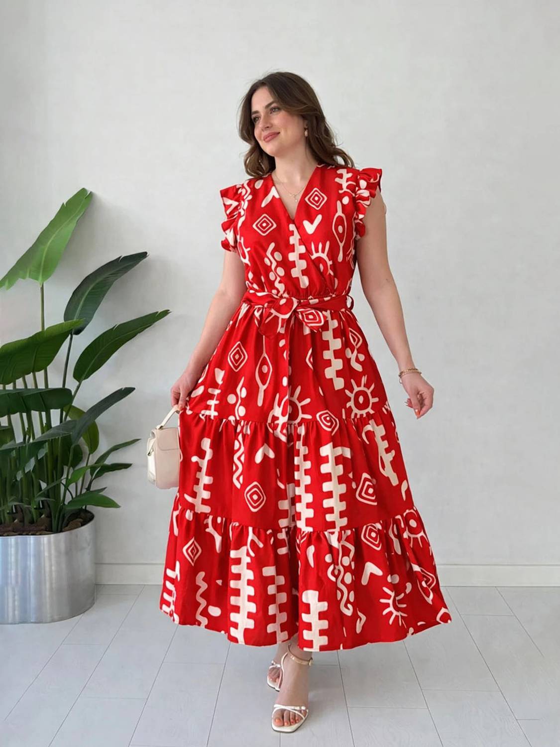ZWERLON Women Maxi Red Full Length Dress