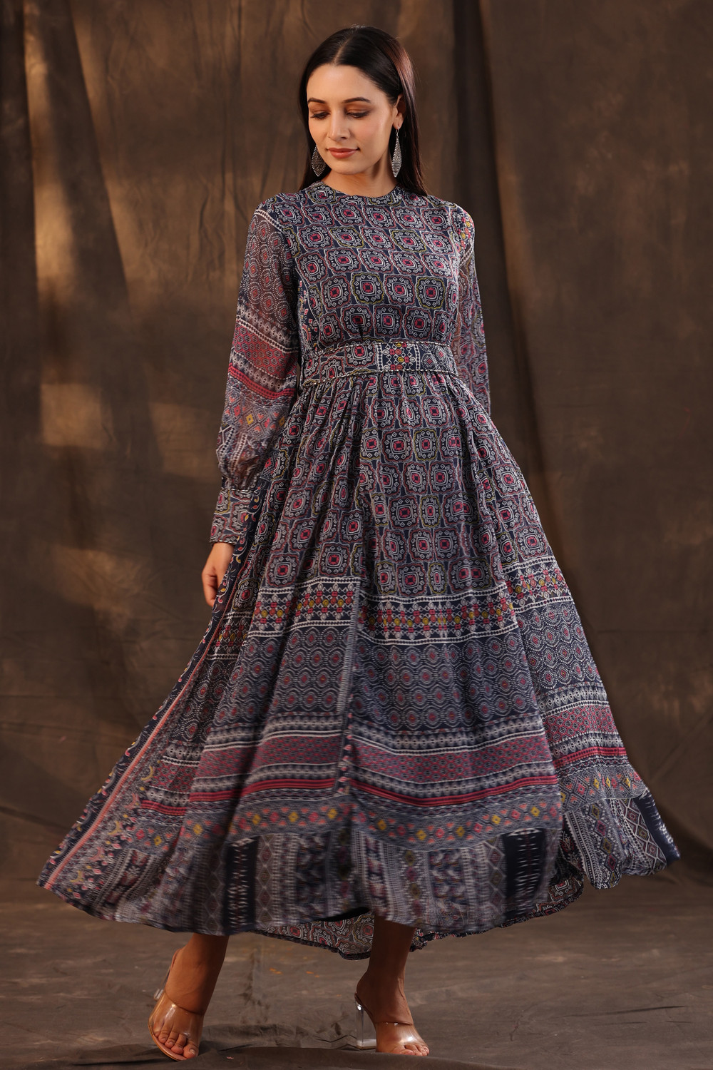 Image of Juniper Women Tiered Black Ankle Length Dress