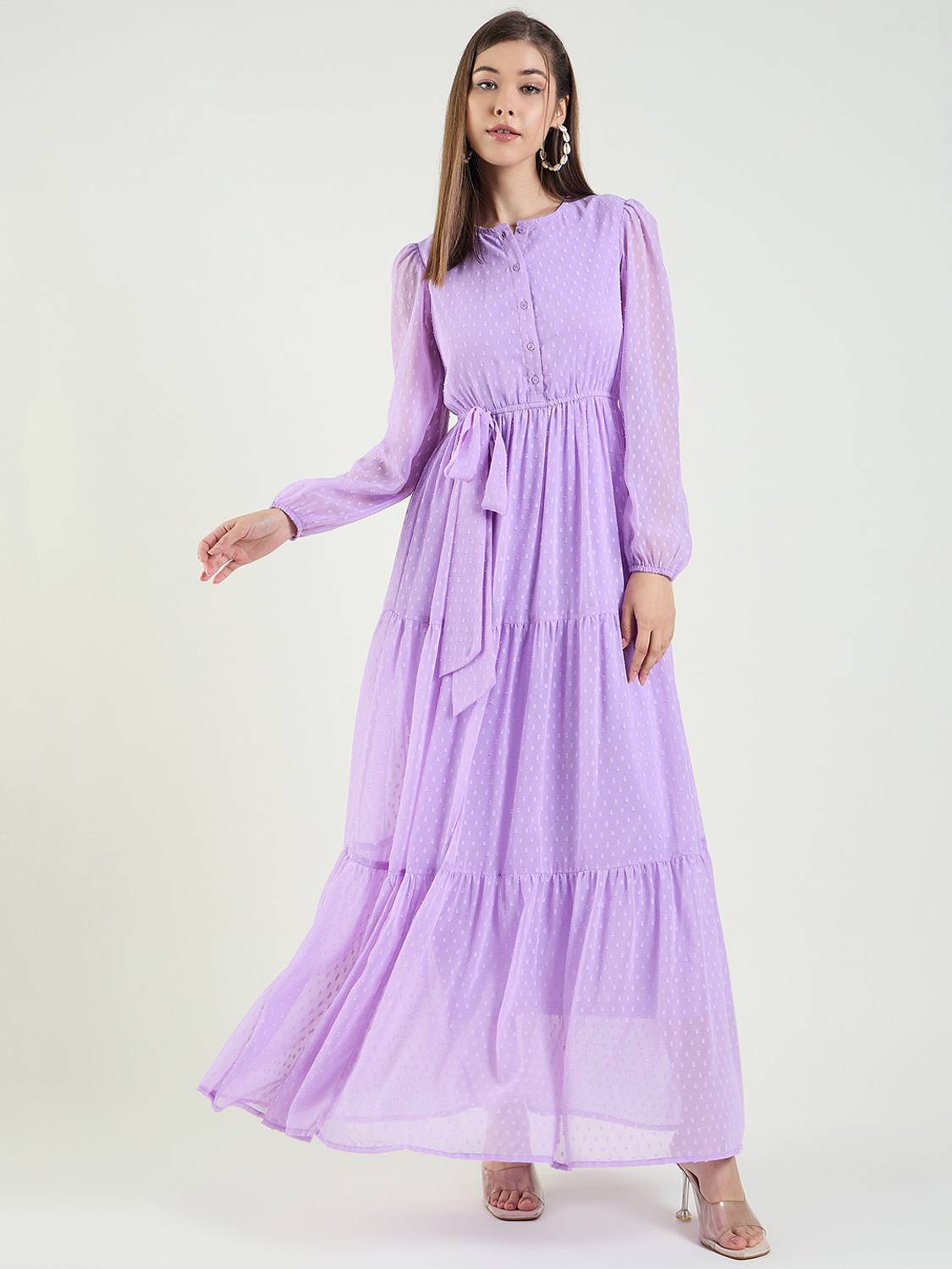 AAYU Women Maxi Purple Full Length Dress