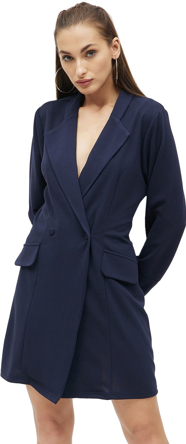 Image of KIBO Women A-line Dark Blue Above Knee /Mid Thigh Length Dress
