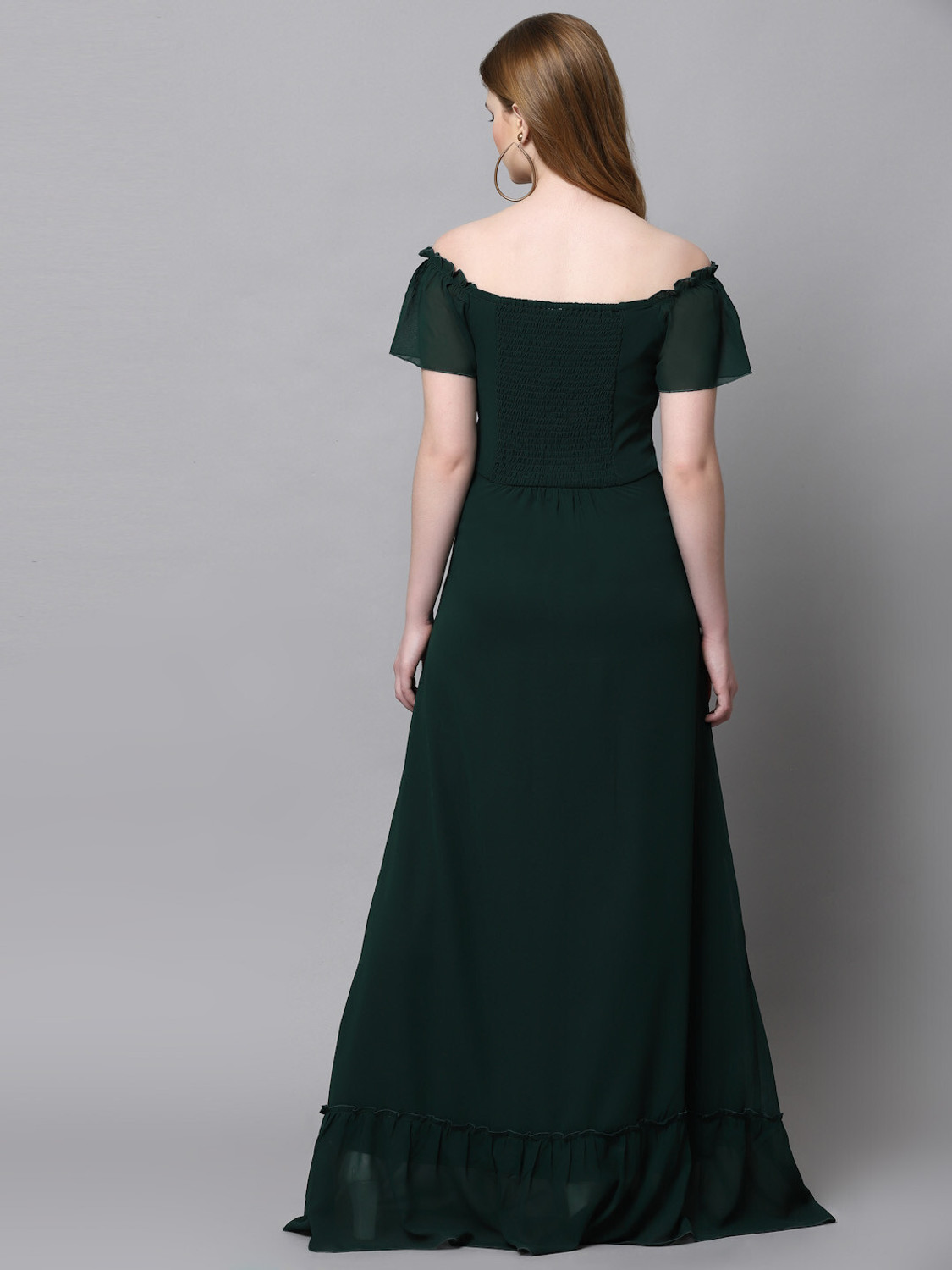 Image of METRONAUT Women Maxi Green Full Length Dress