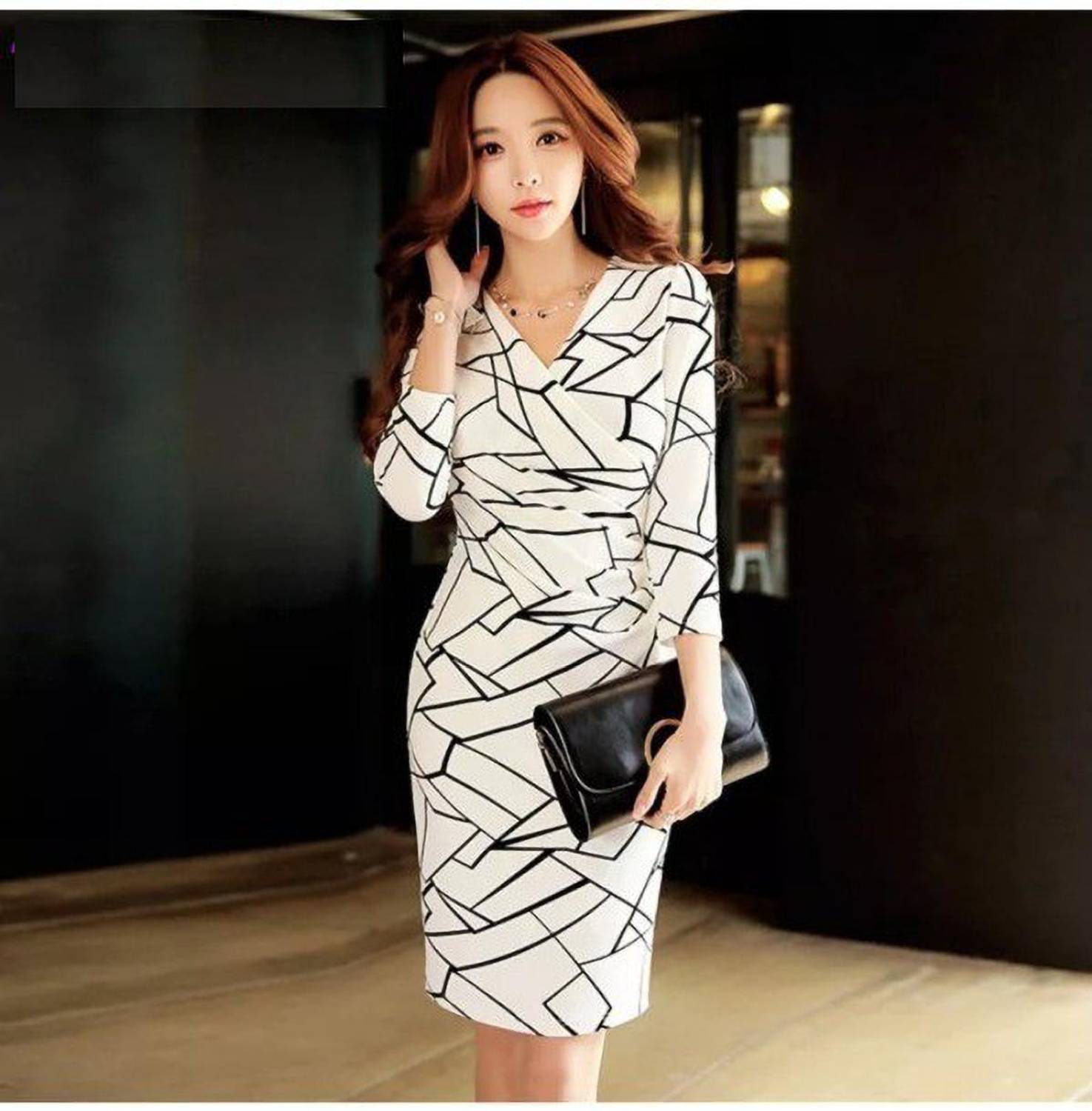 Archi Enterprise Women Bodycon White Knee Length Dress