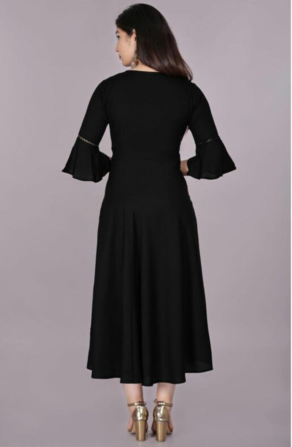 Image of Alastar Women A-line Black Midi /Calf Length Dress