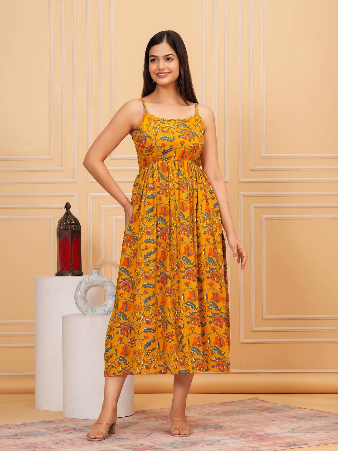 ASFEBRICS Women Maxi Multicolor Full Length Dress