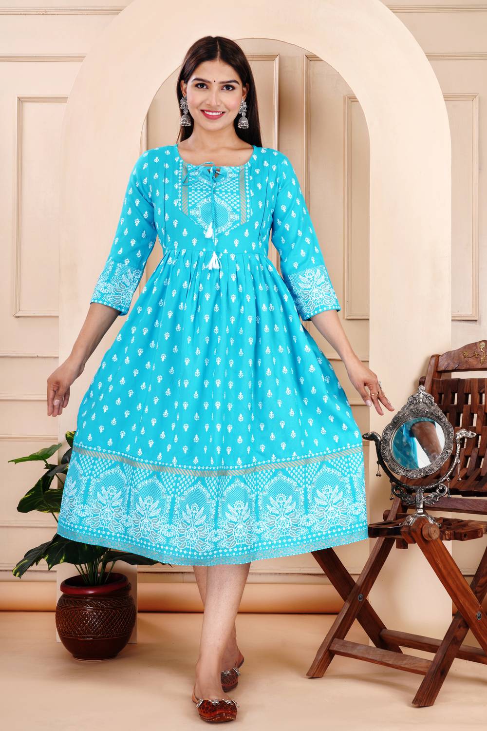 BNT Women Floral Print Anarkali Kurta