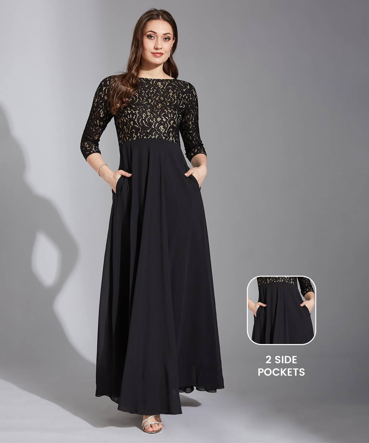 chinese dress ladies Ever-Pretty Satin Empire Waist Maxi Summer Formal Wedding Guest Dress with Pockets