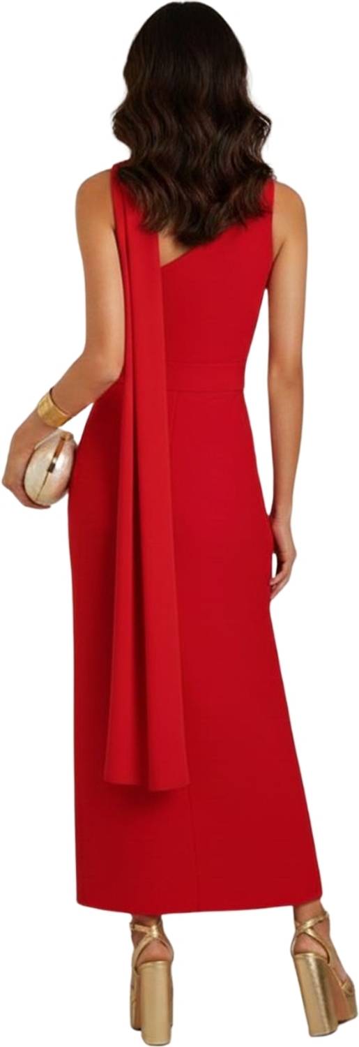 strapless open back dress Athena Dress Red  Thaluta
