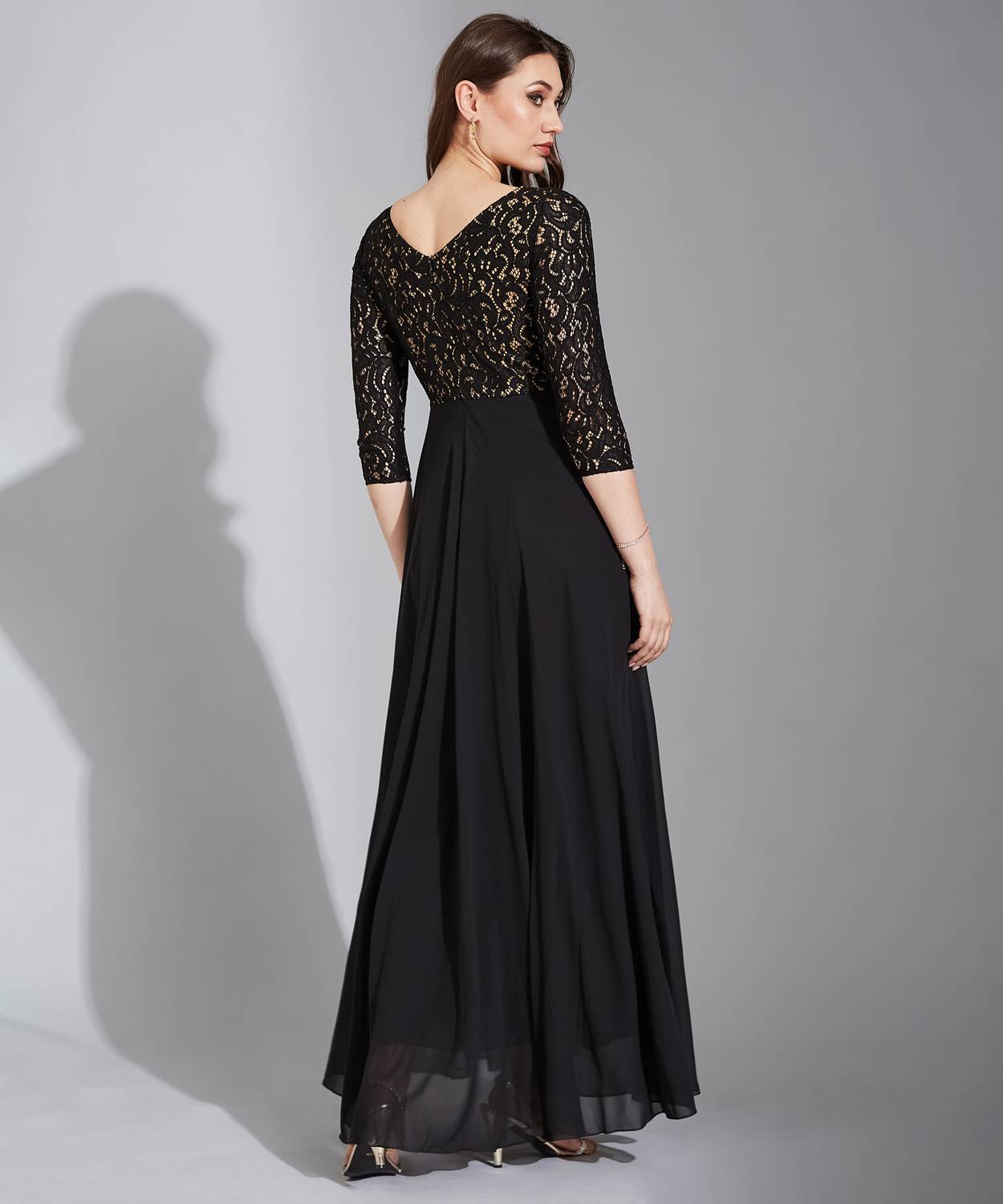 Life With Pockets Women Fit and Flare Black Maxi/Full Length Dress - Buy  Life With Pockets Women Fit and Flare Black Maxi/Full Length Dress Online  at Best Prices in India | Flipkart.com