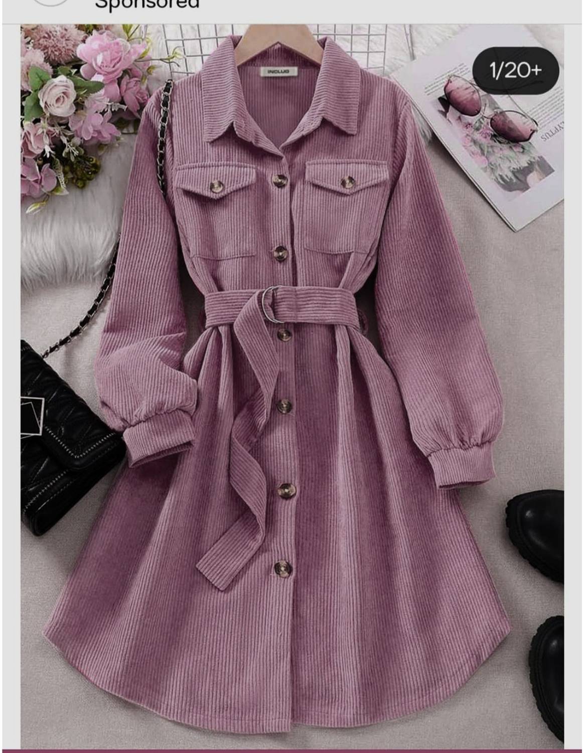 ROSEMELON Women Purple Knee Length Dress - Image 1