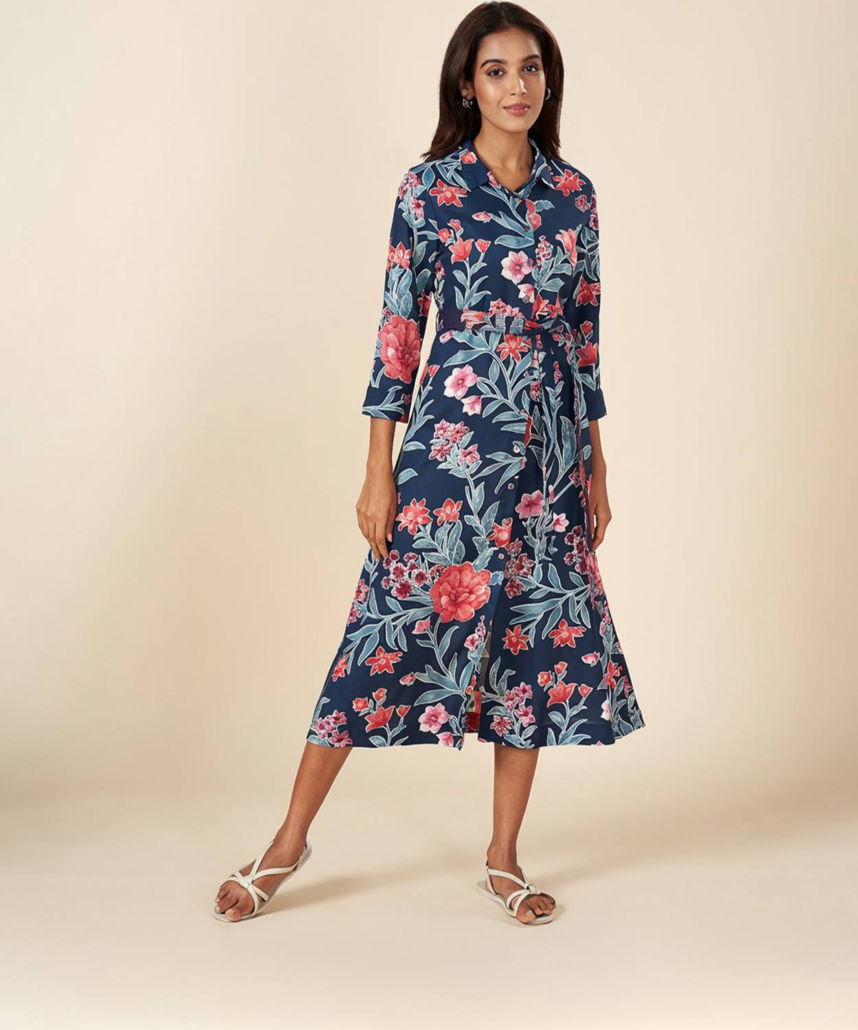 Akkriti by Pantaloons Women A-line Multicolor Midi/Calf Length Dress