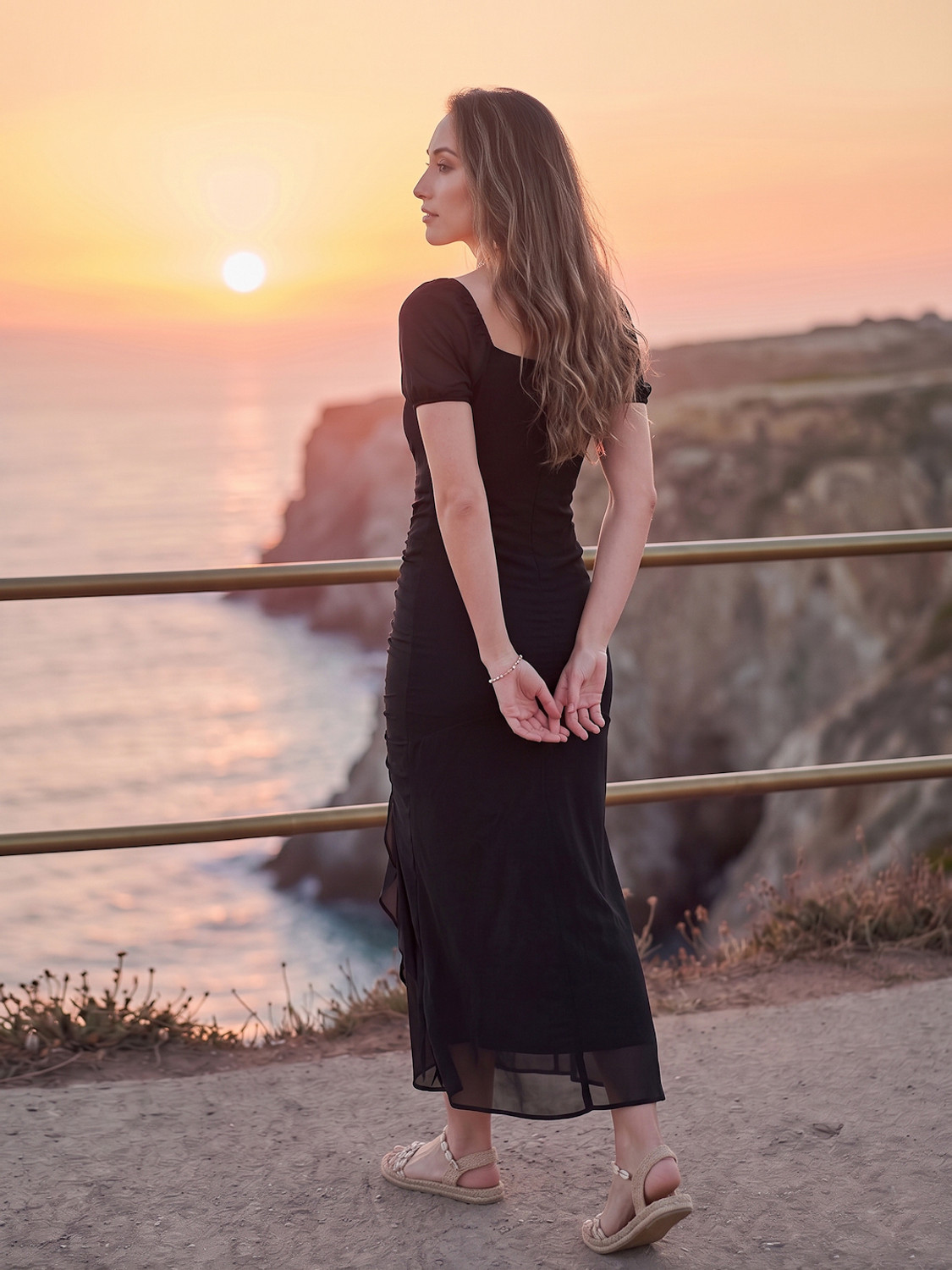 Image of AAYU Women Bodycon Black Maxi /Full Length Dress