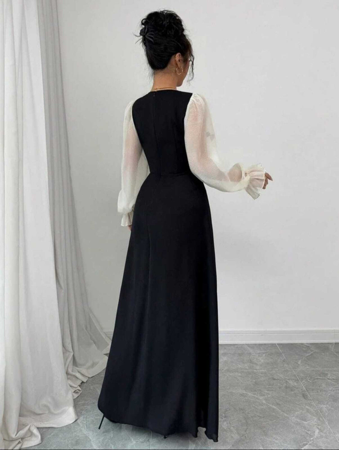 Image of SPIVOZ Women Bodycon Black Midi /Calf Length Dress