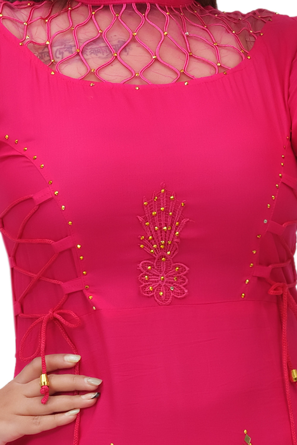 Image of Ayan Women A-line Pink Below Knee Dress