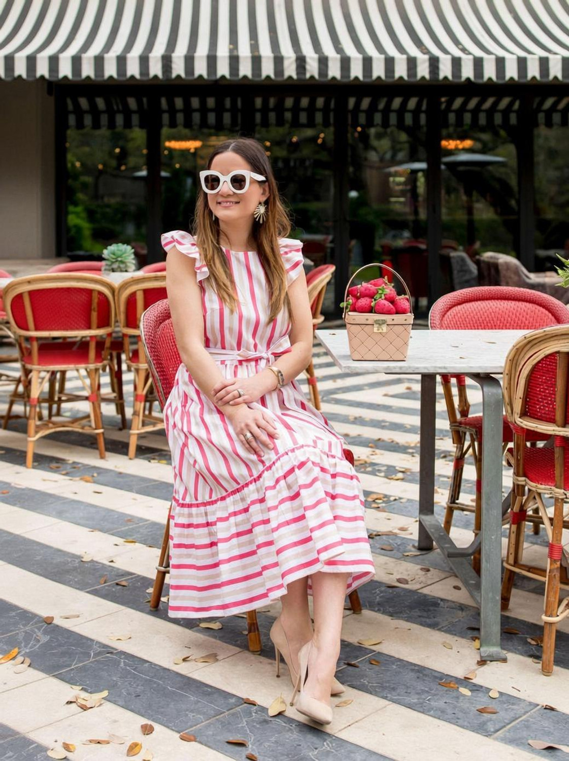 Image of RILAKE Women A-line White, Pink, Silver Above Knee /Mid Thigh Length Dress