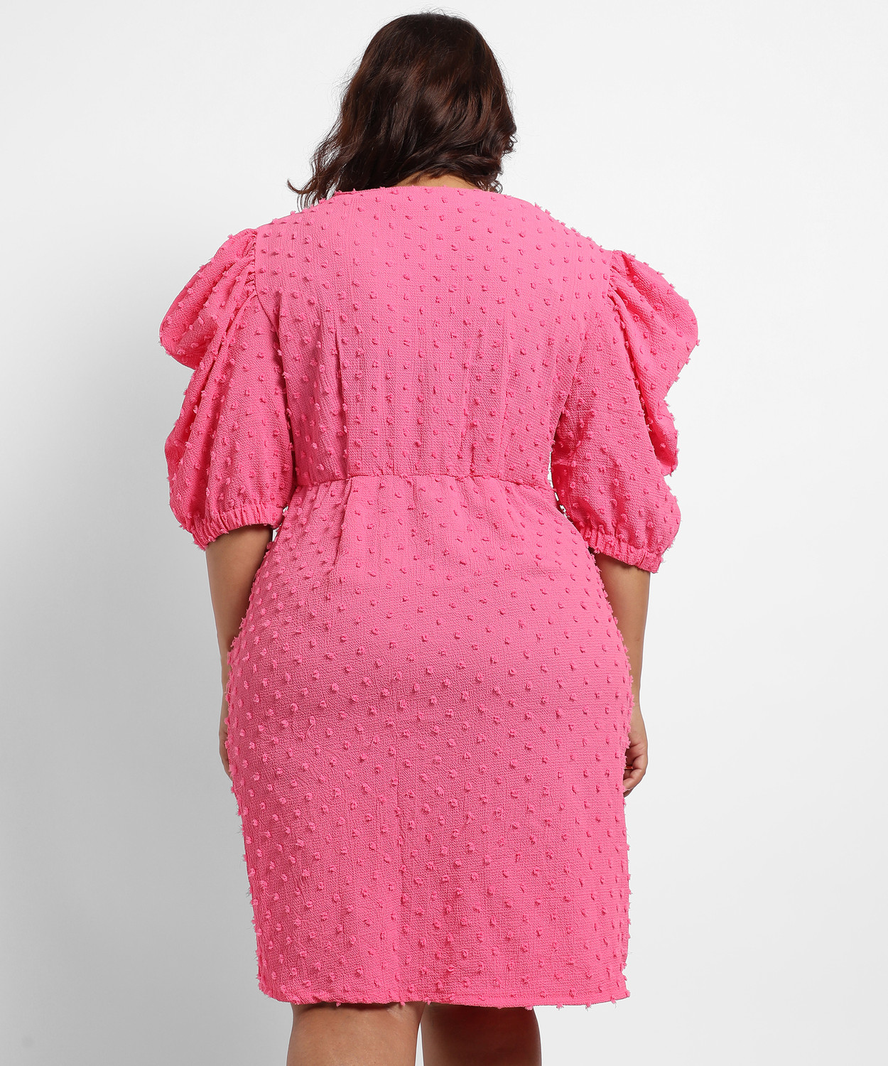 Image of Instafab Plus Women A-line Pink Above Knee /Mid Thigh Length Dress
