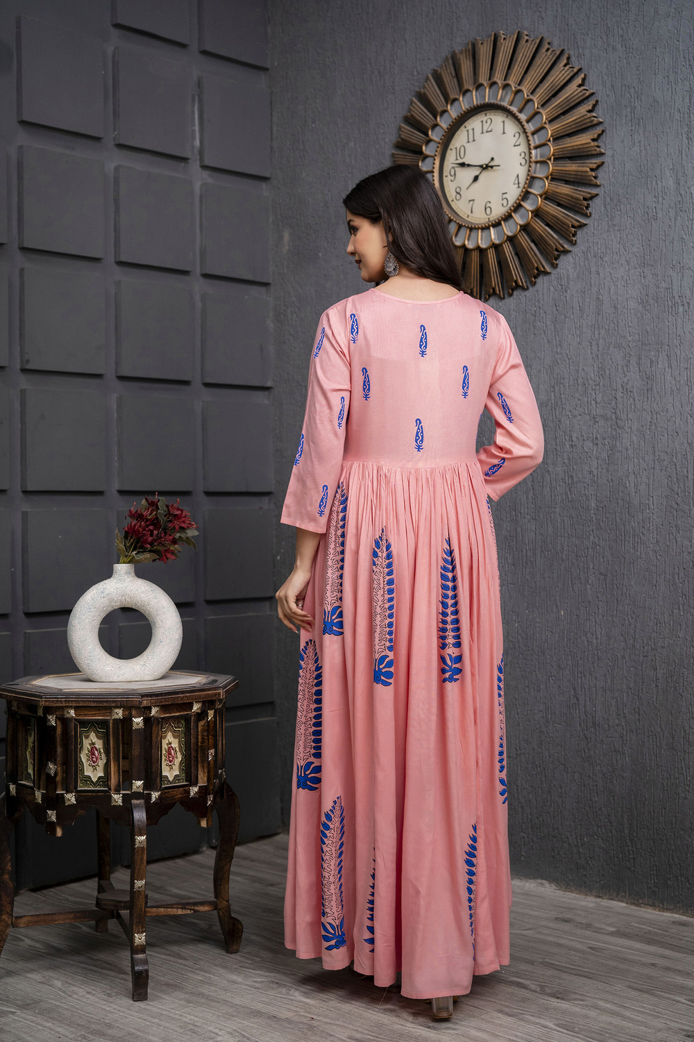 Image of NeeraFashion Women Gown Pink Maxi /Full Length Dress