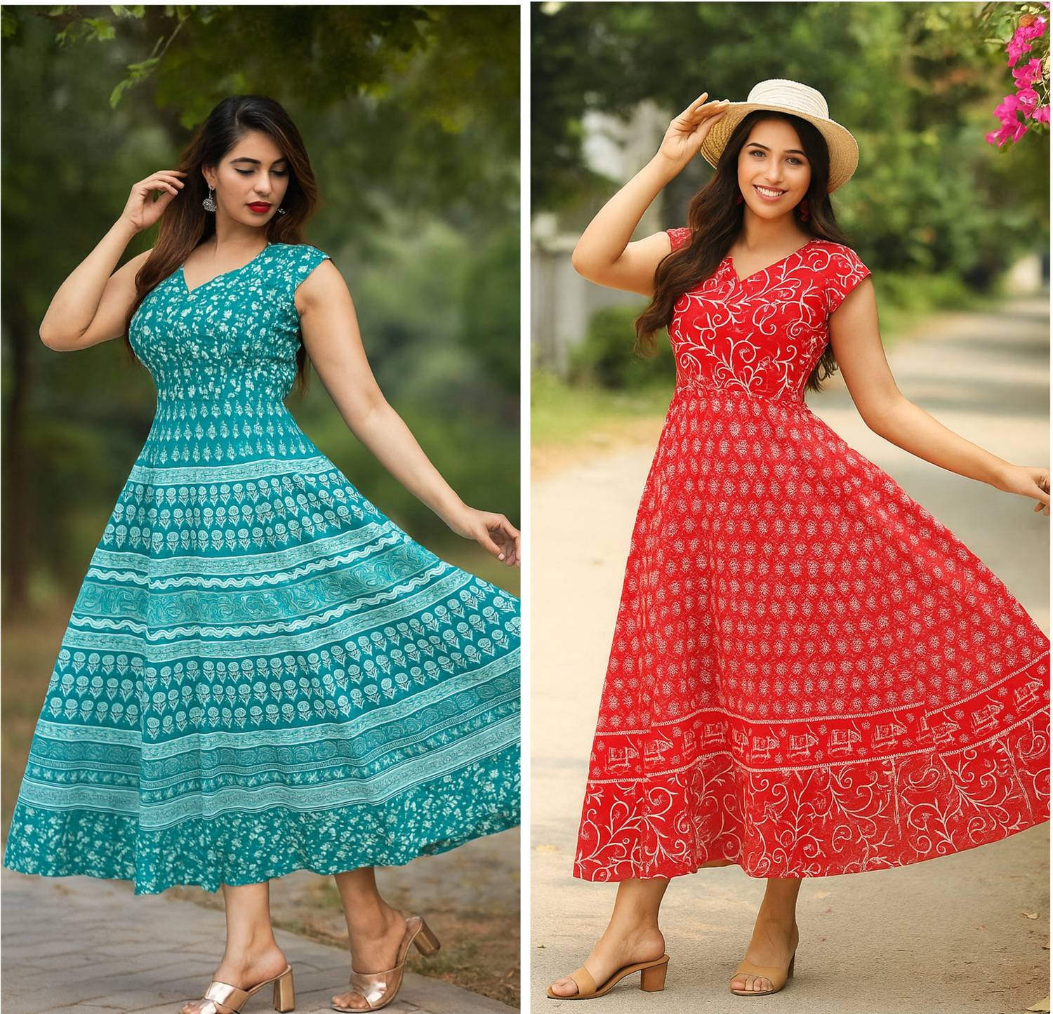 AALIVAAS Women Fit and Flare Multicolor Midi/Calf Length Dress