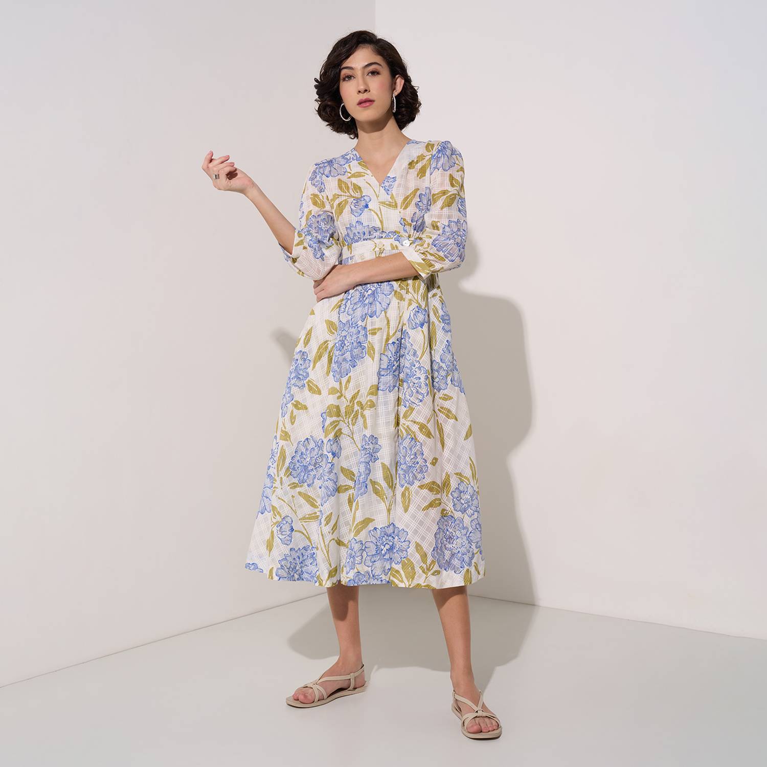 Akkriti by Pantaloons Women A-line Blue Below Knee Dress
