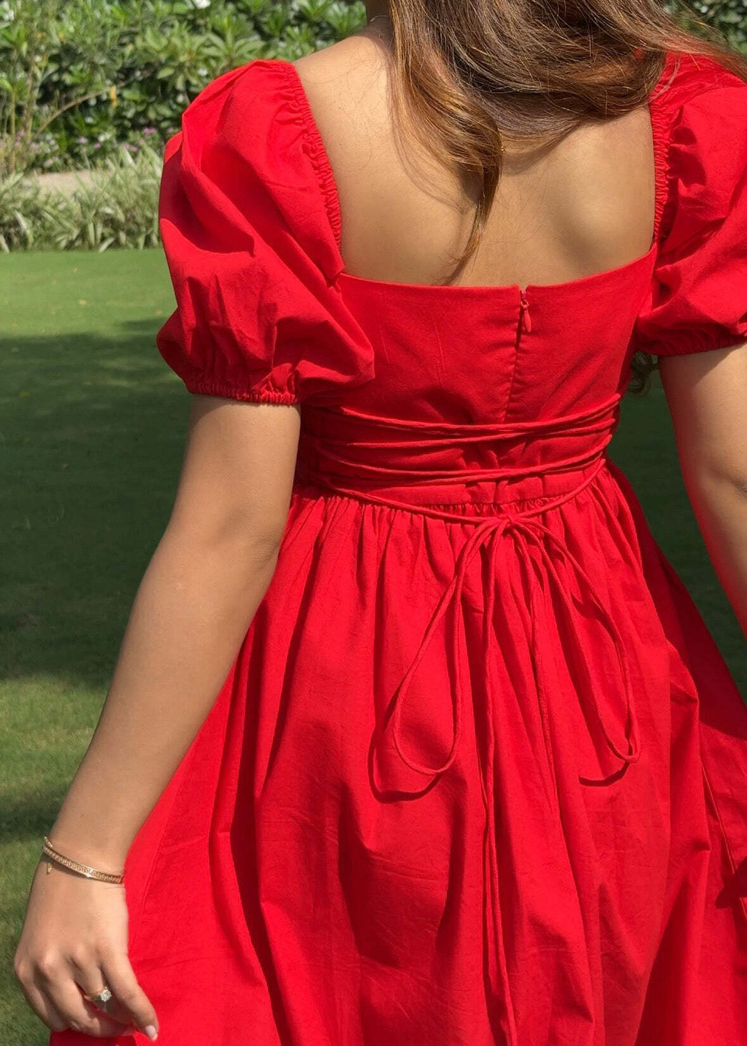 Image of SoniyasKurti Women Fit and Flare Red Midi /Calf Length Dress