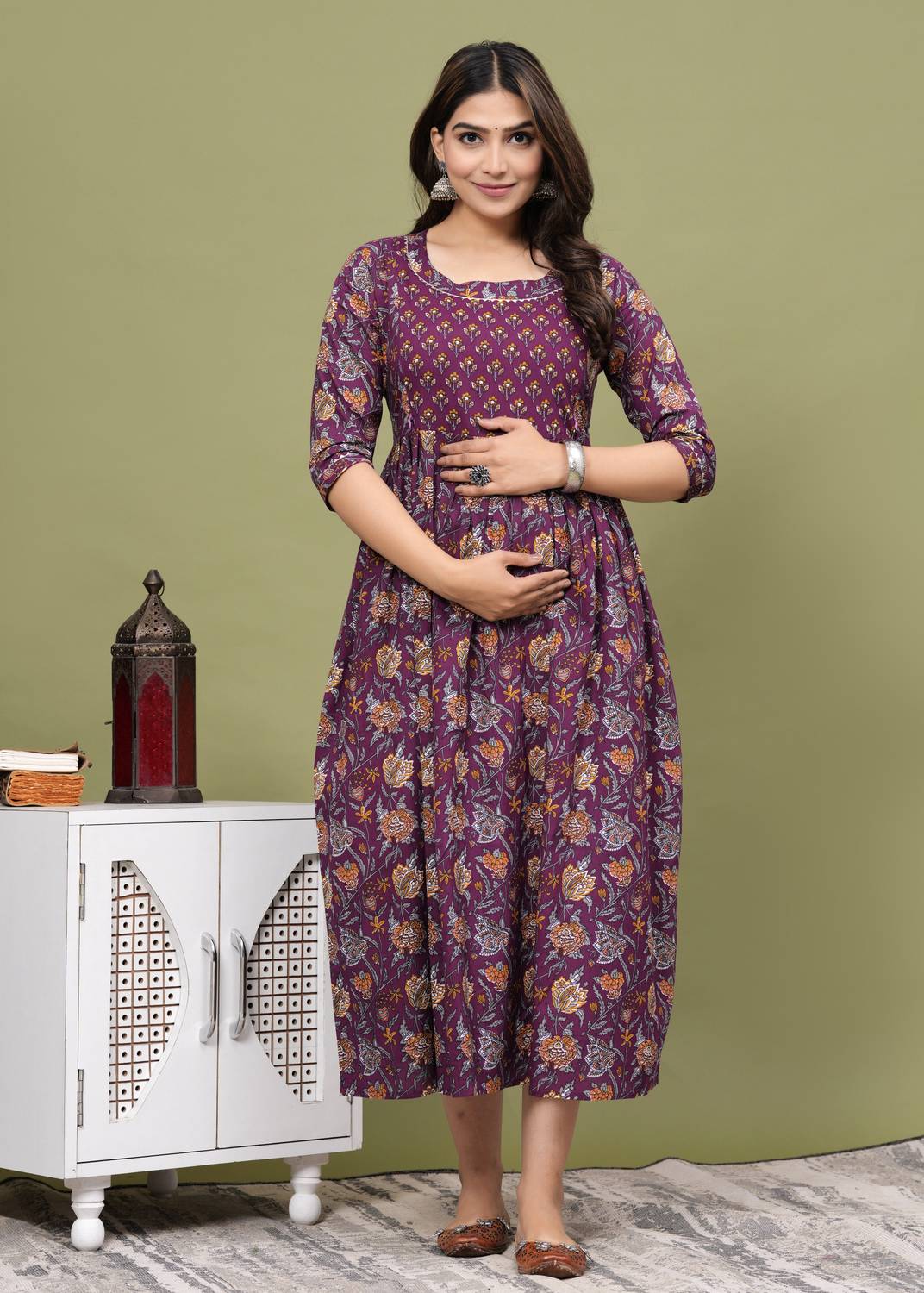 Akshara Fashion Women A-line Multicolor Midi/Calf Length Dress
