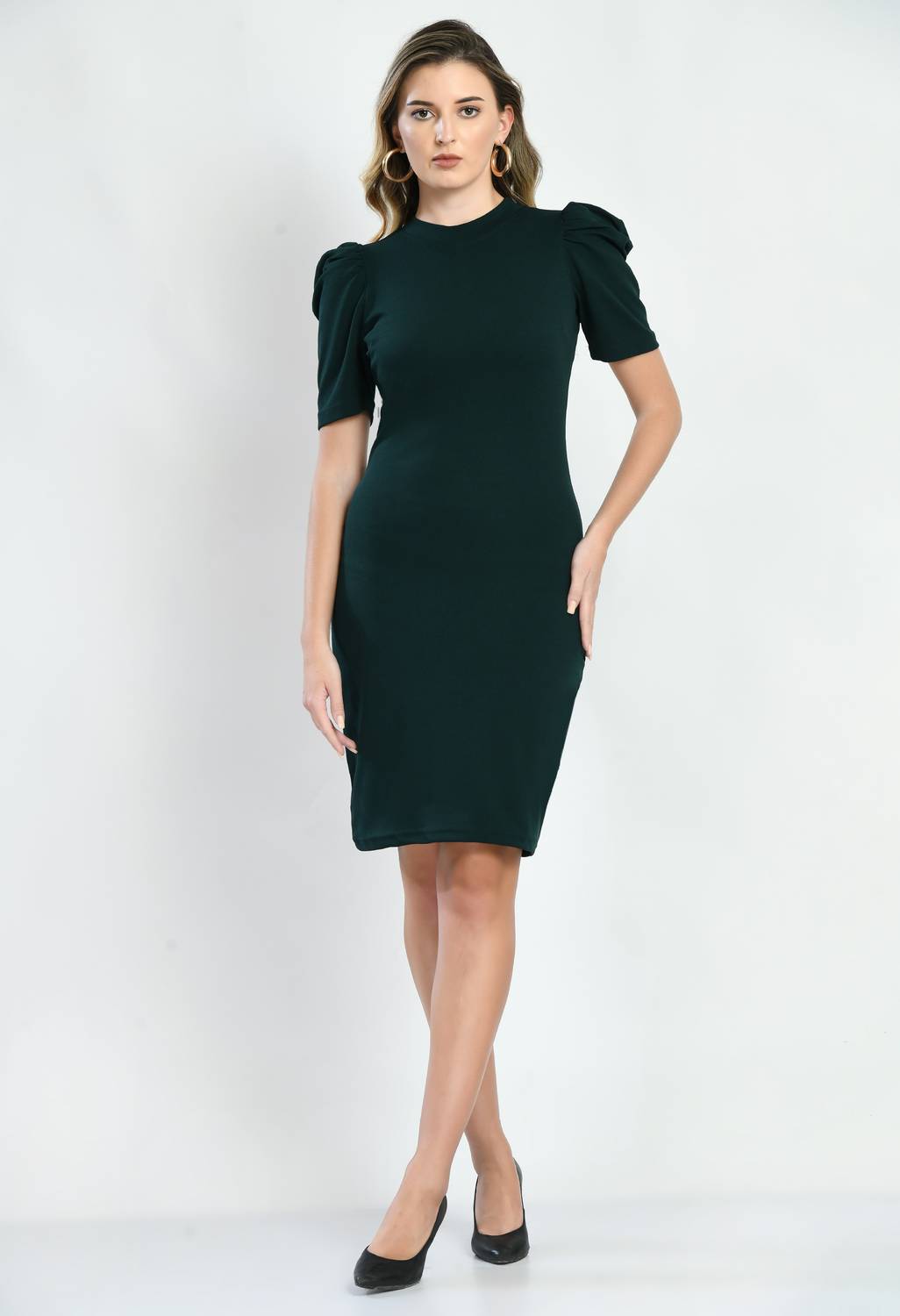 IUGA Women Bodycon Green Knee Length Dress