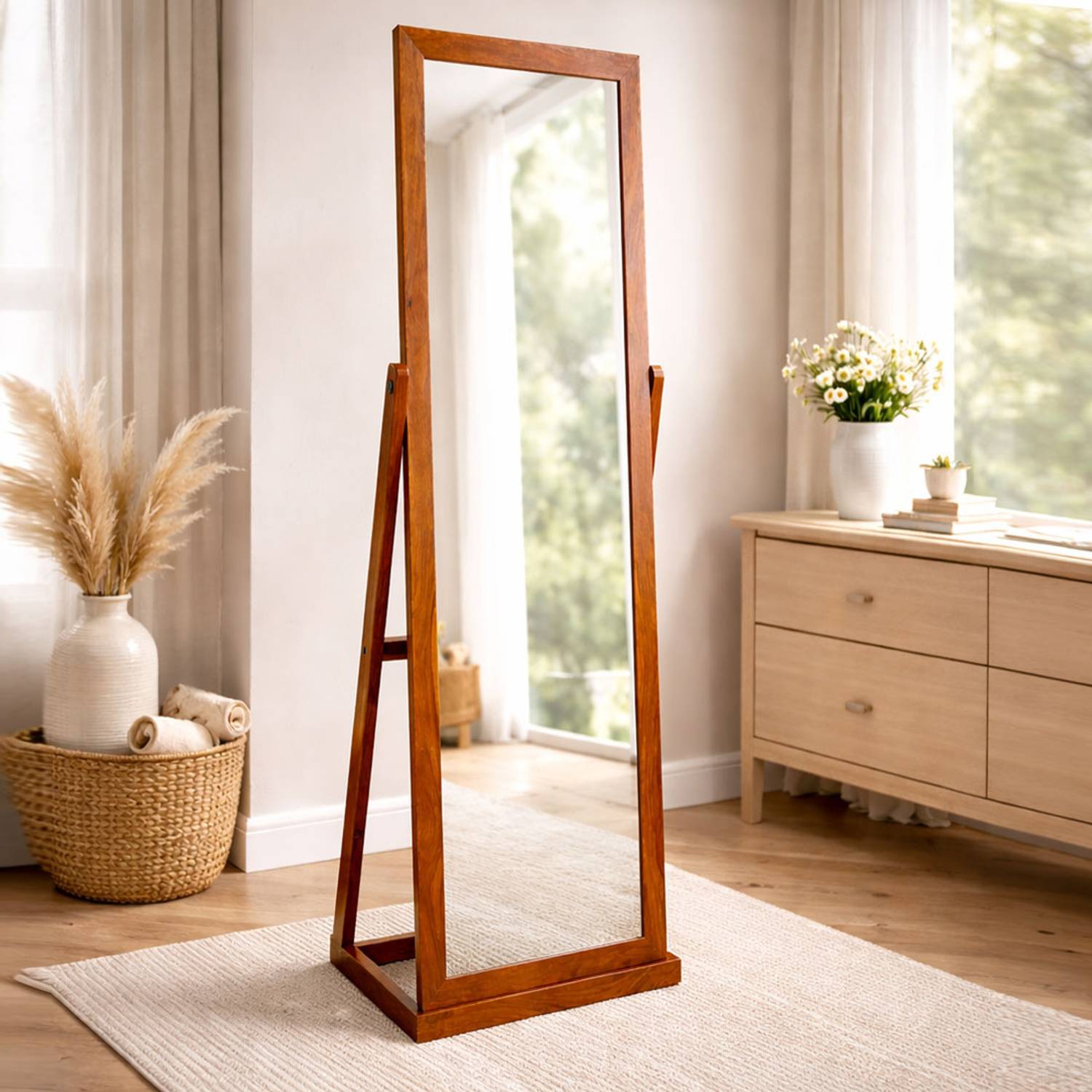 Sweven Furniture Full length Dressing Mirror | Rosewood Standing Mirror | Solid Wood Dressing Table Price in India - Buy Sweven Furniture Full length Dressing Mirror | Rosewood Standing Mirror