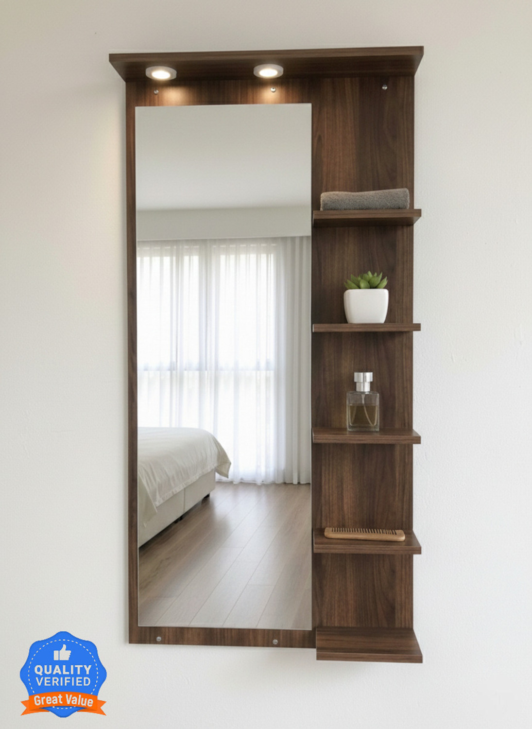 Image of DIY HOME ELORA Full size large dressing table / mirror Engineered Wood Dressing Table