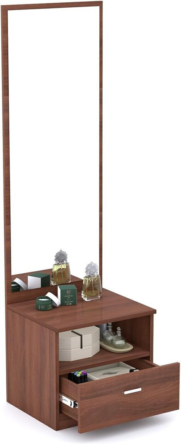 Image of Aspirata Furniture Dressing Table | with Mirror & Storage for Bedroom Engineered Wood Dressing Table