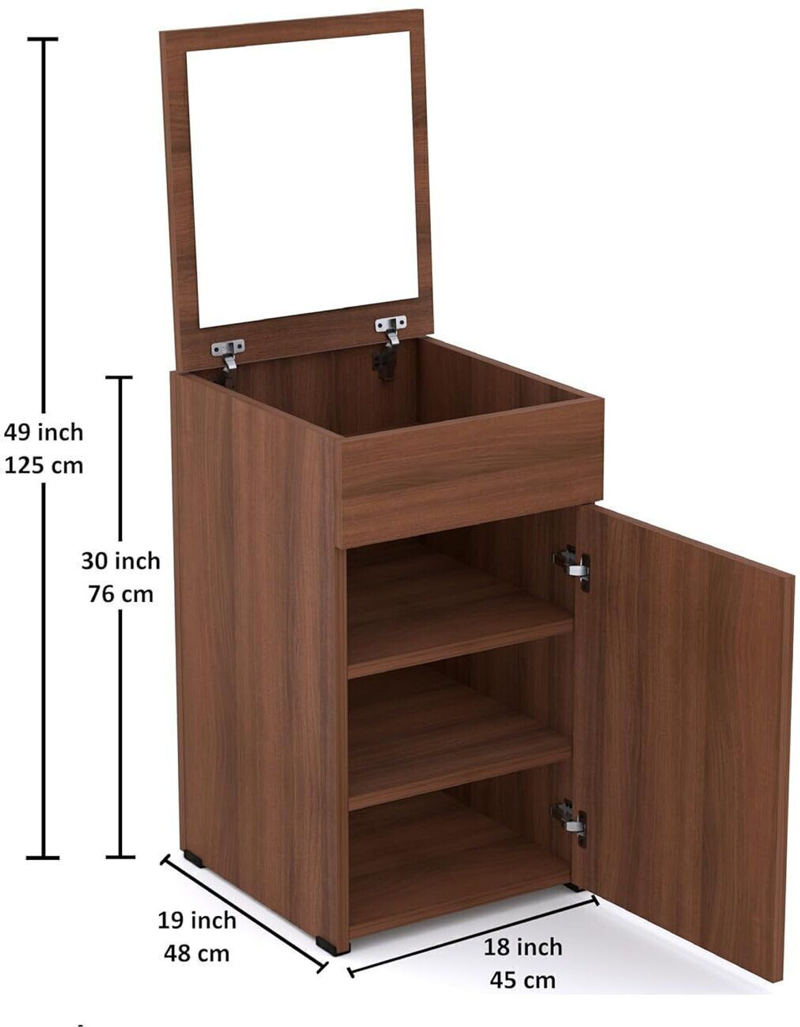 Image of Aspirata Furniture Dressing Table | with Mirror & Storage for Bedroom Engineered Wood Dressing Table
