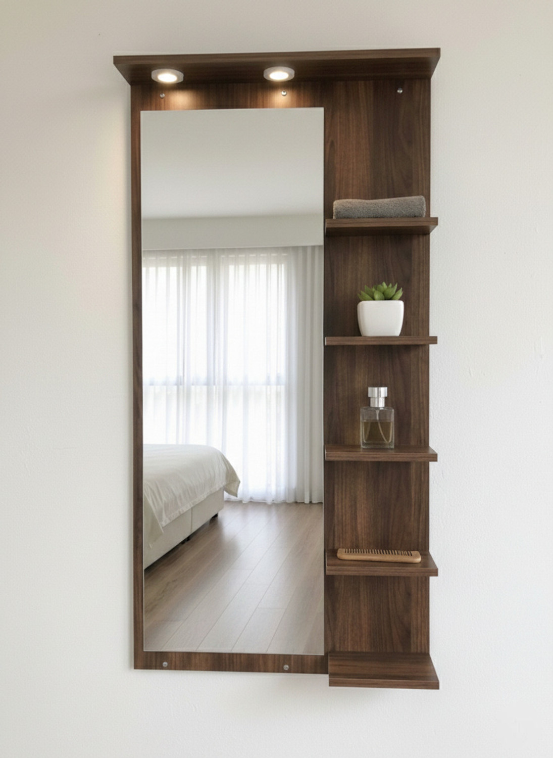 Image of Regal Furniture Optra full length LED mirror Engineered Wood Dressing Table
