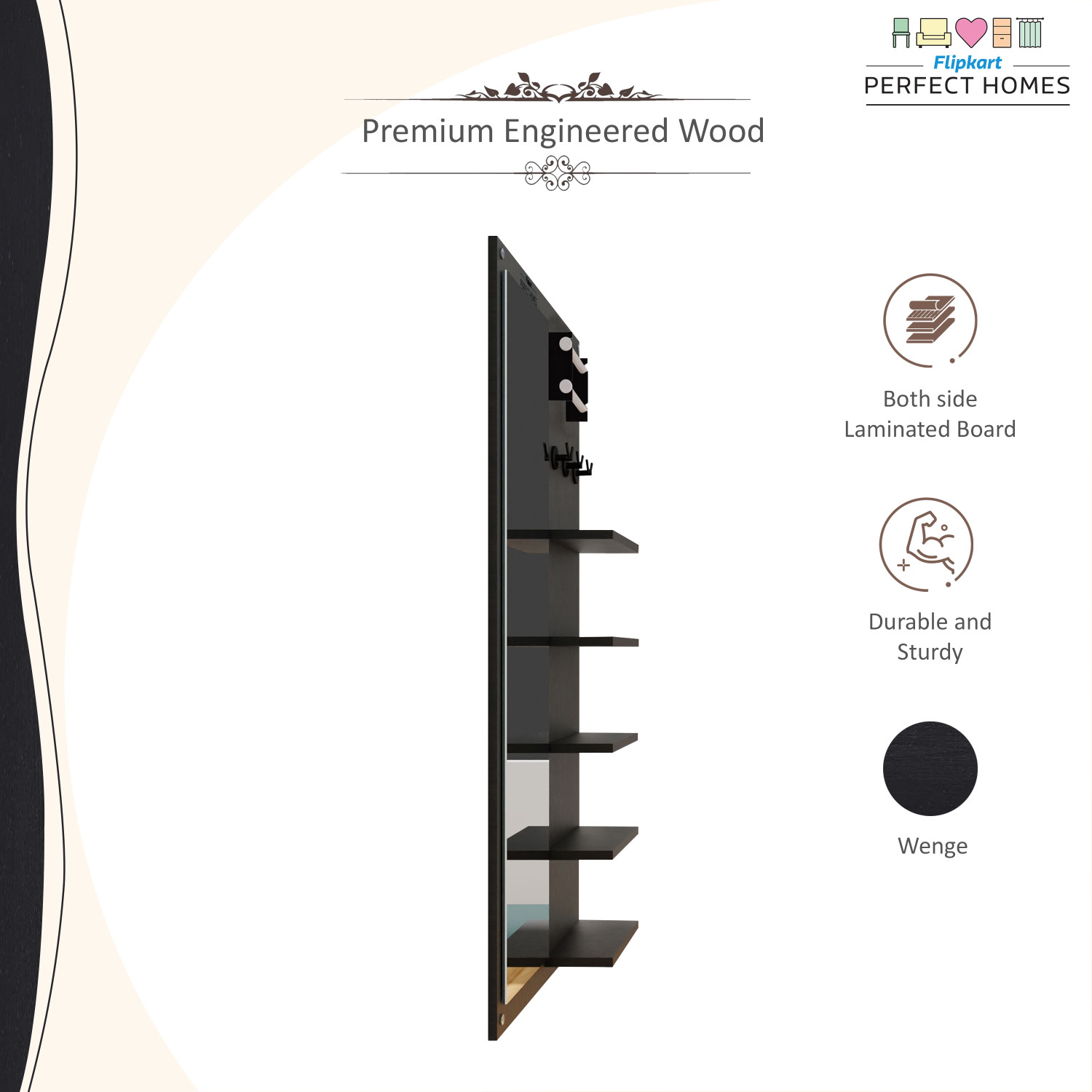 Image of Flipkart Perfect Homes Glory Engineered Wood Dressing Table