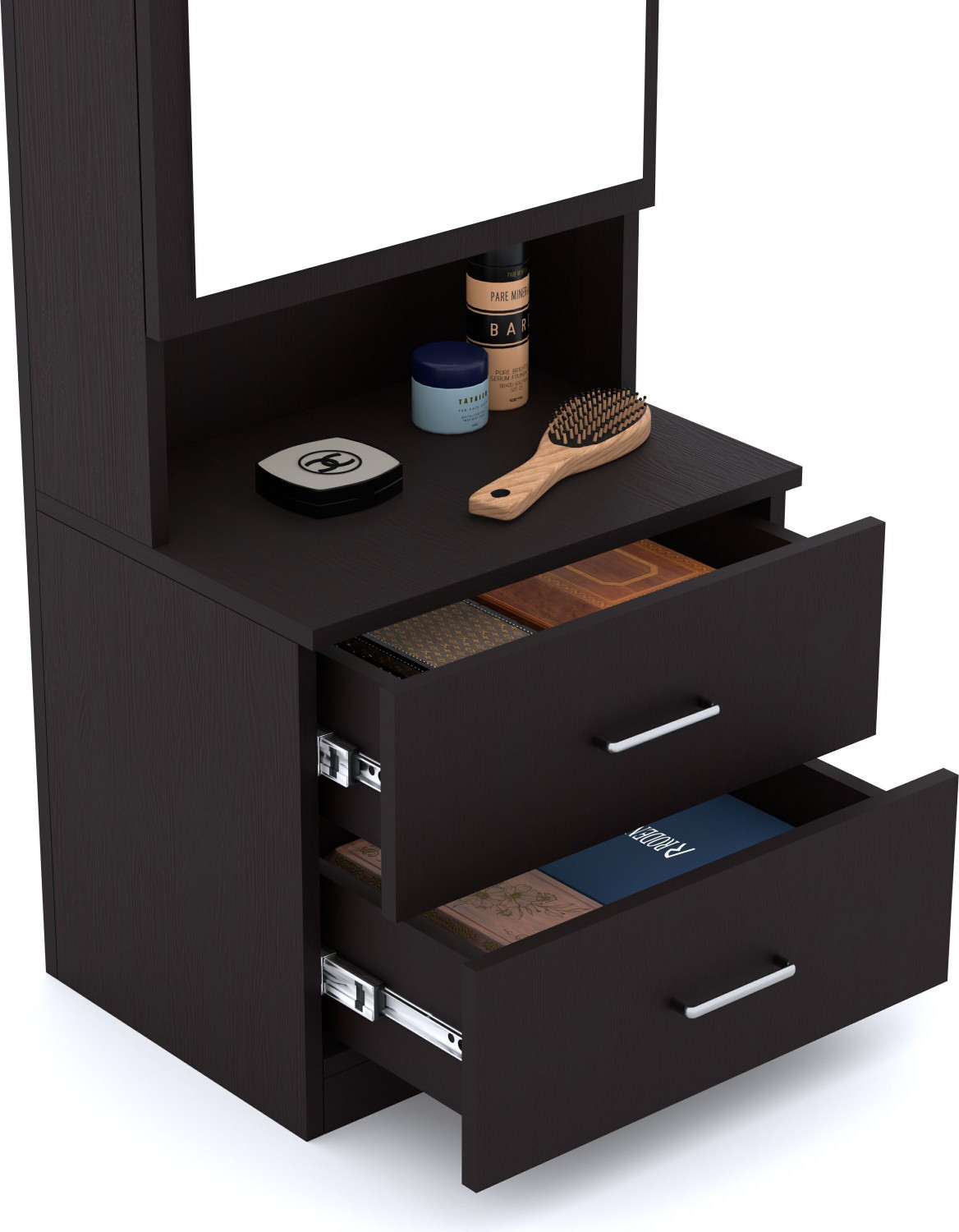 Image of Aspirata Furniture Engineered Wood Dressing Table with Mirror & Storage for Bedroom Engineered Wood Dressing Table