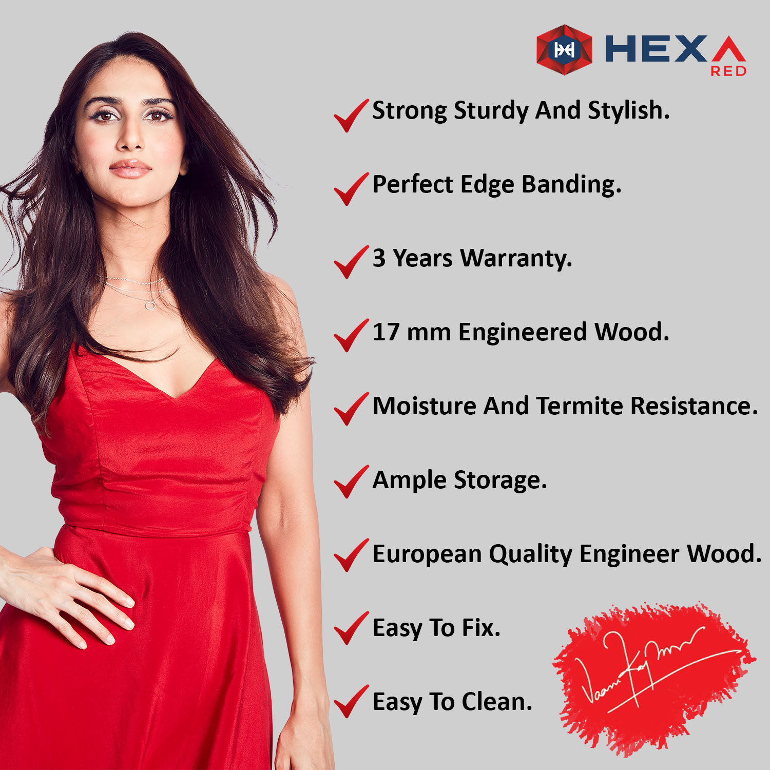 Image of Hexa Red Bathroom Mirror Cabinet Organizer Shelf for Wall ( Giant Wood ) 2.1 x 1.6 Feet Wooden Wall Shelf