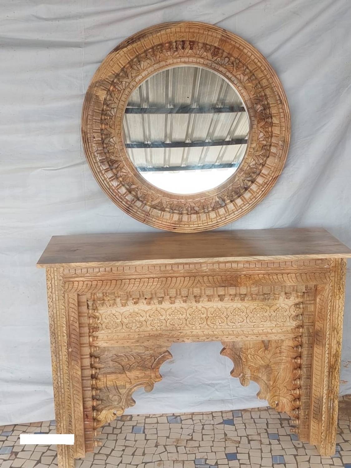 ABC SHA004 Solid Wood Dressing Table (Finish Color - , NATURAL, D