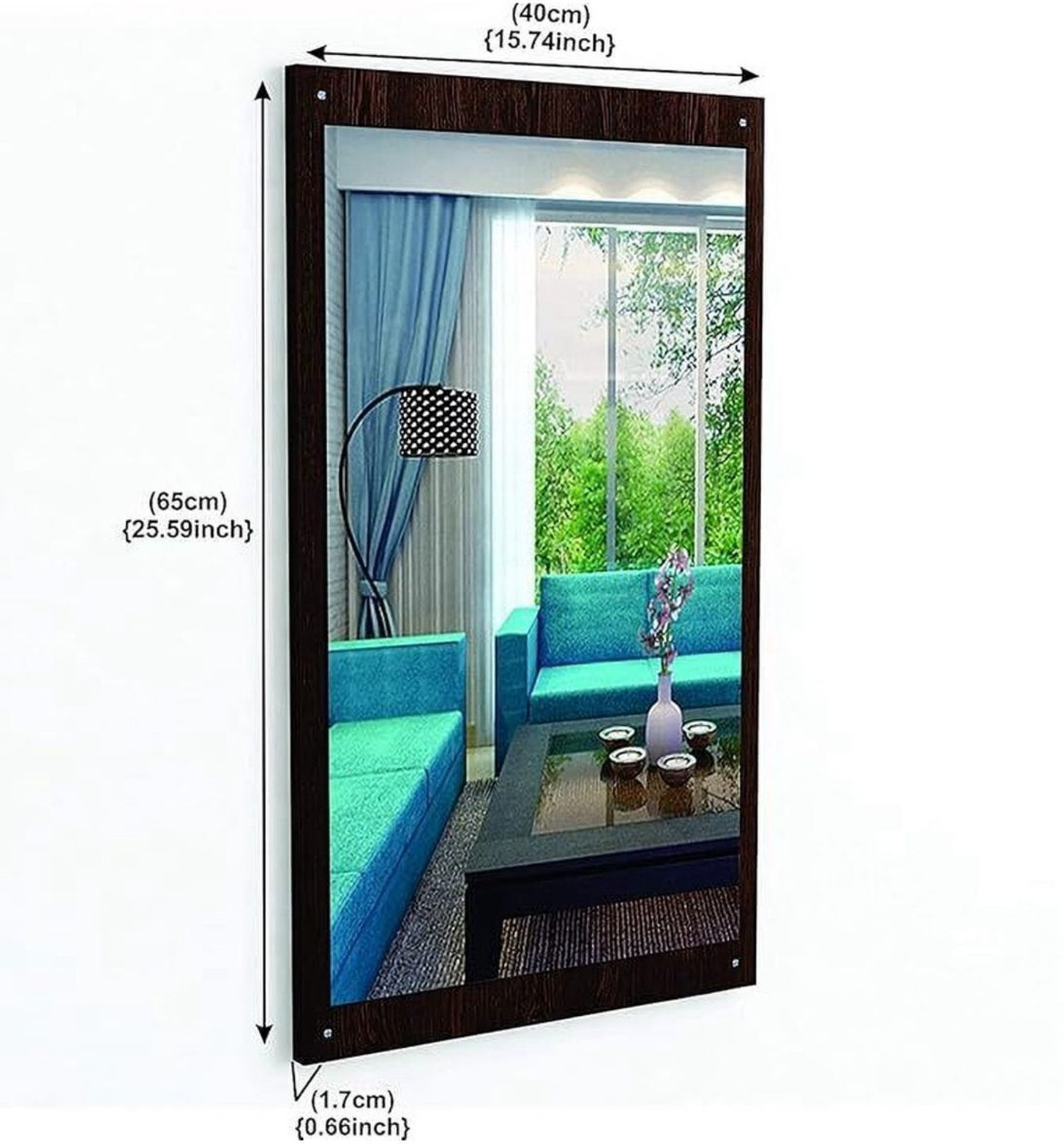 Image of Malbro Wall Hanging Dressing Mirrors Decorative Wall Plain Mirror Engineered Wood Dressing Table