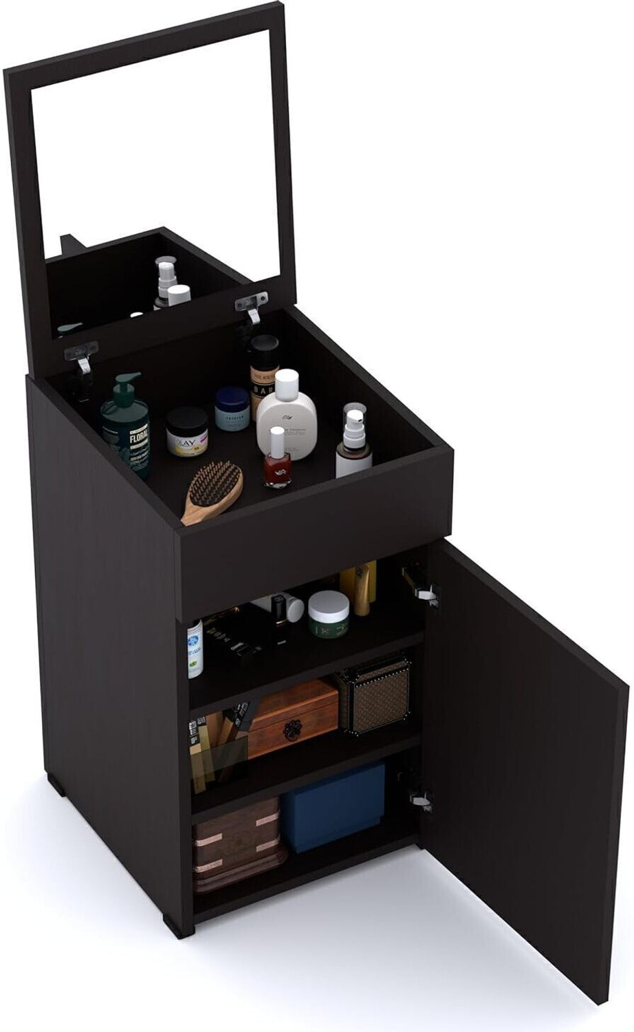 Image of Aspirata Furniture Dressing Table | with Mirror & Storage for Bedroom Engineered Wood Dressing Table