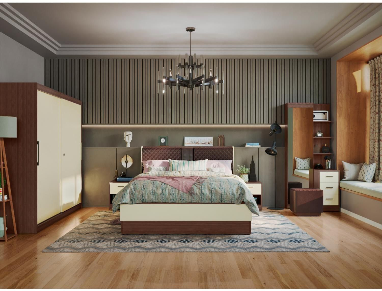 Image of Interio by Godrej Aero Engineered Wood Dressing Table (Finish Color -, Valigny Oak, Knock Down)