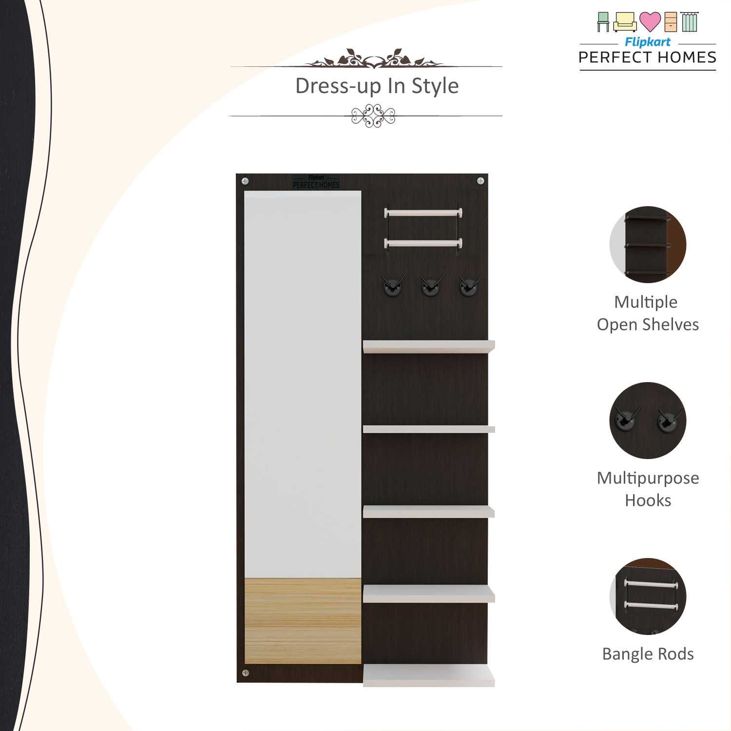Image of Flipkart Perfect Homes Glory Engineered Wood Dressing Table