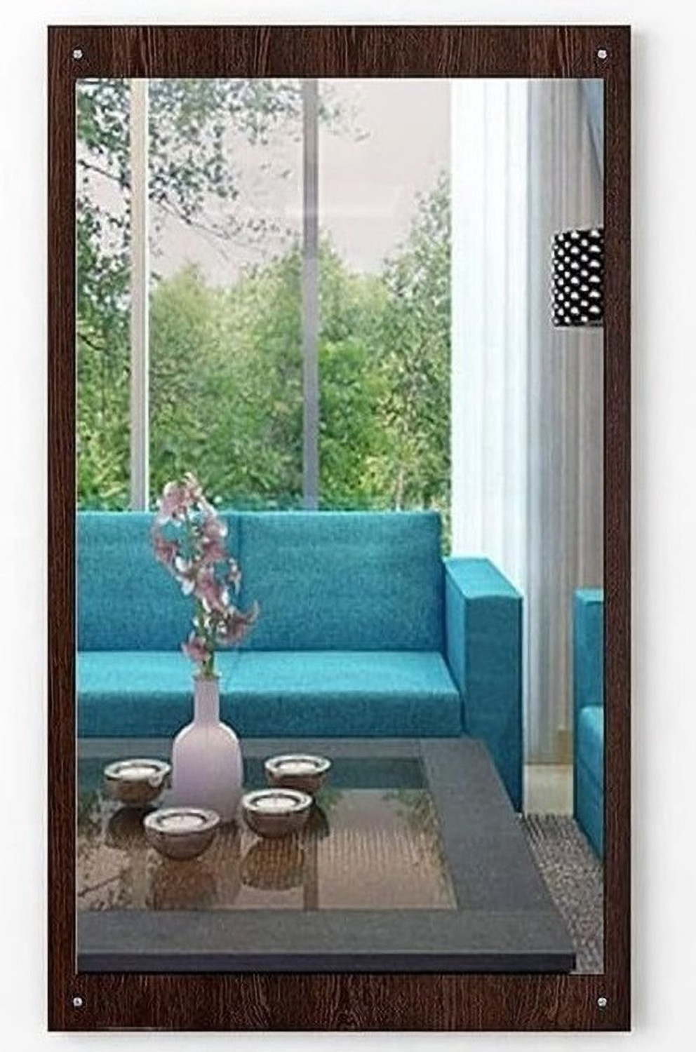 Image of Malbro Wall Hanging Dressing Mirrors Decorative Wall Plain Mirror Engineered Wood Dressing Table