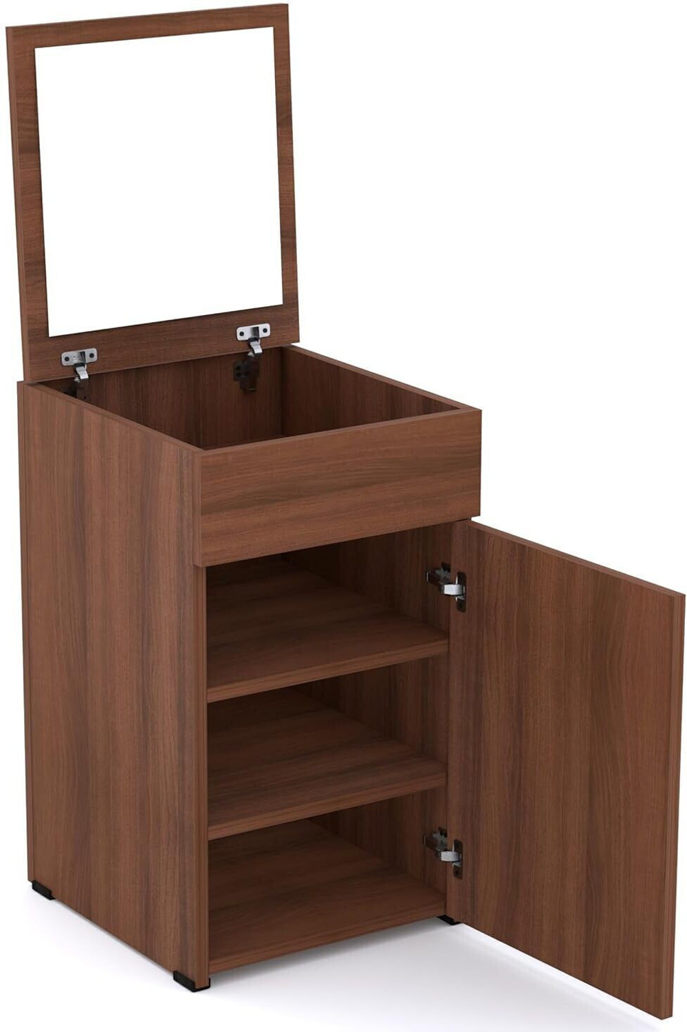 Image of Aspirata Furniture Dressing Table | with Mirror & Storage for Bedroom Engineered Wood Dressing Table