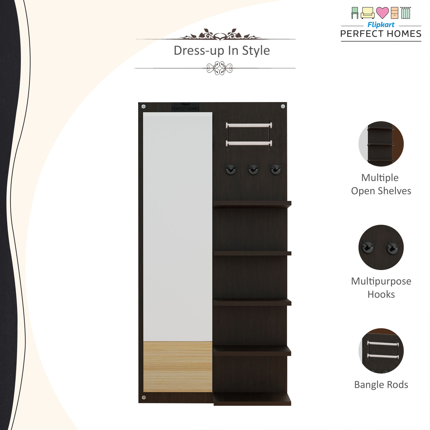 Image of Flipkart Perfect Homes Glory Engineered Wood Dressing Table