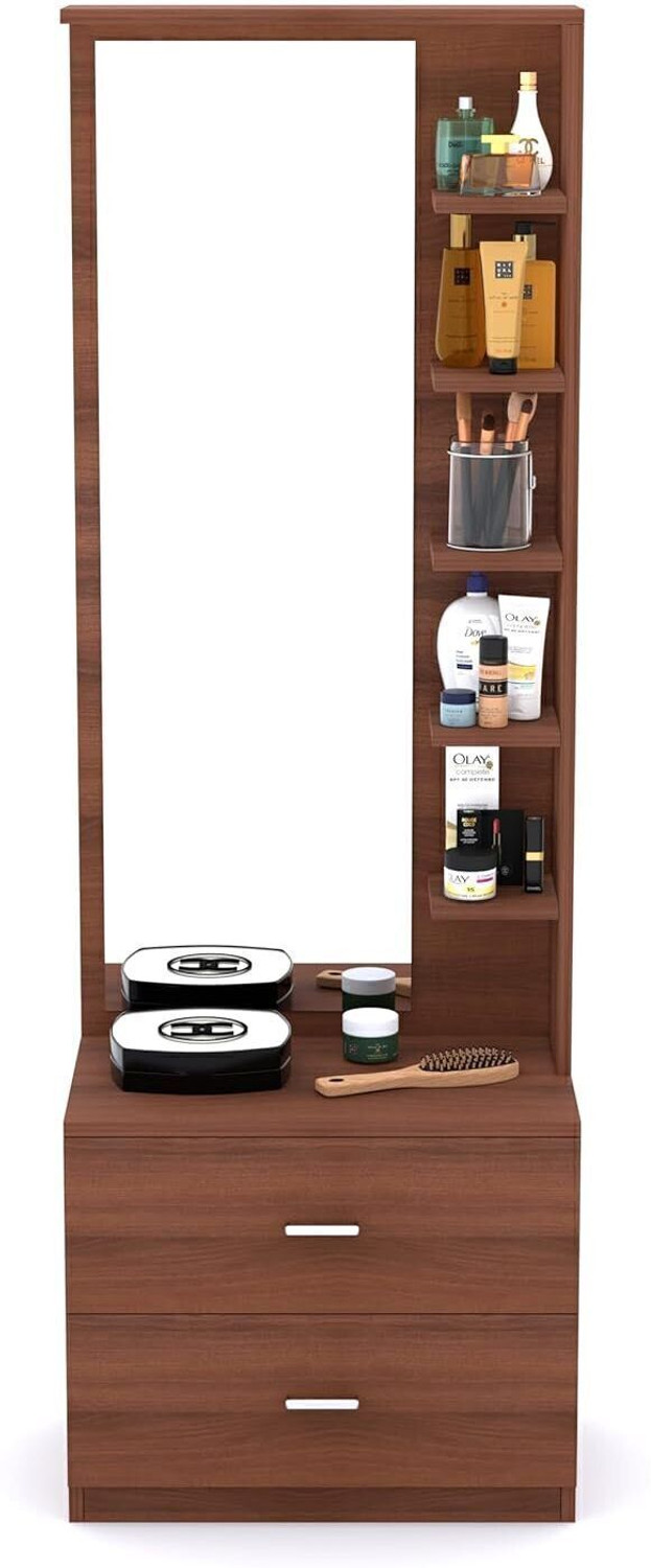 Image of Aspirata Furniture Dressing Table | with Mirror & Storage for Bedroom Engineered Wood Dressing Table